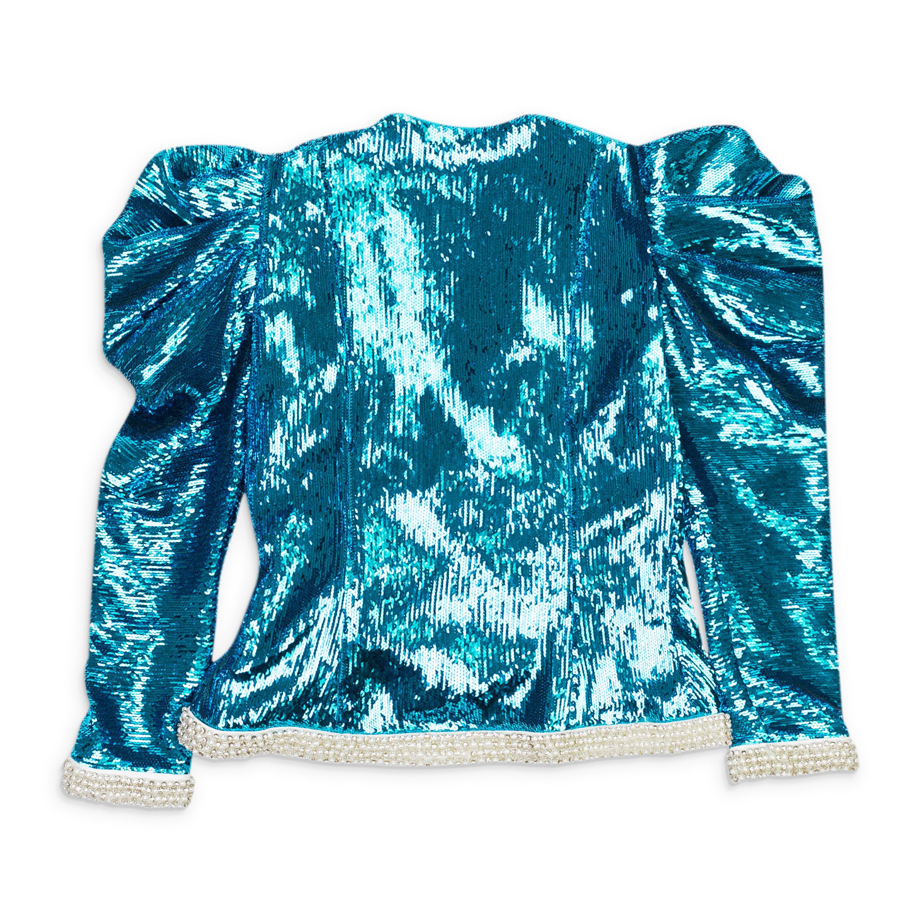Rodarte SEQUINED TEAL WRAP JACKET SIZE S Size S / US 4 / IT 40 - 2 Thumbnail