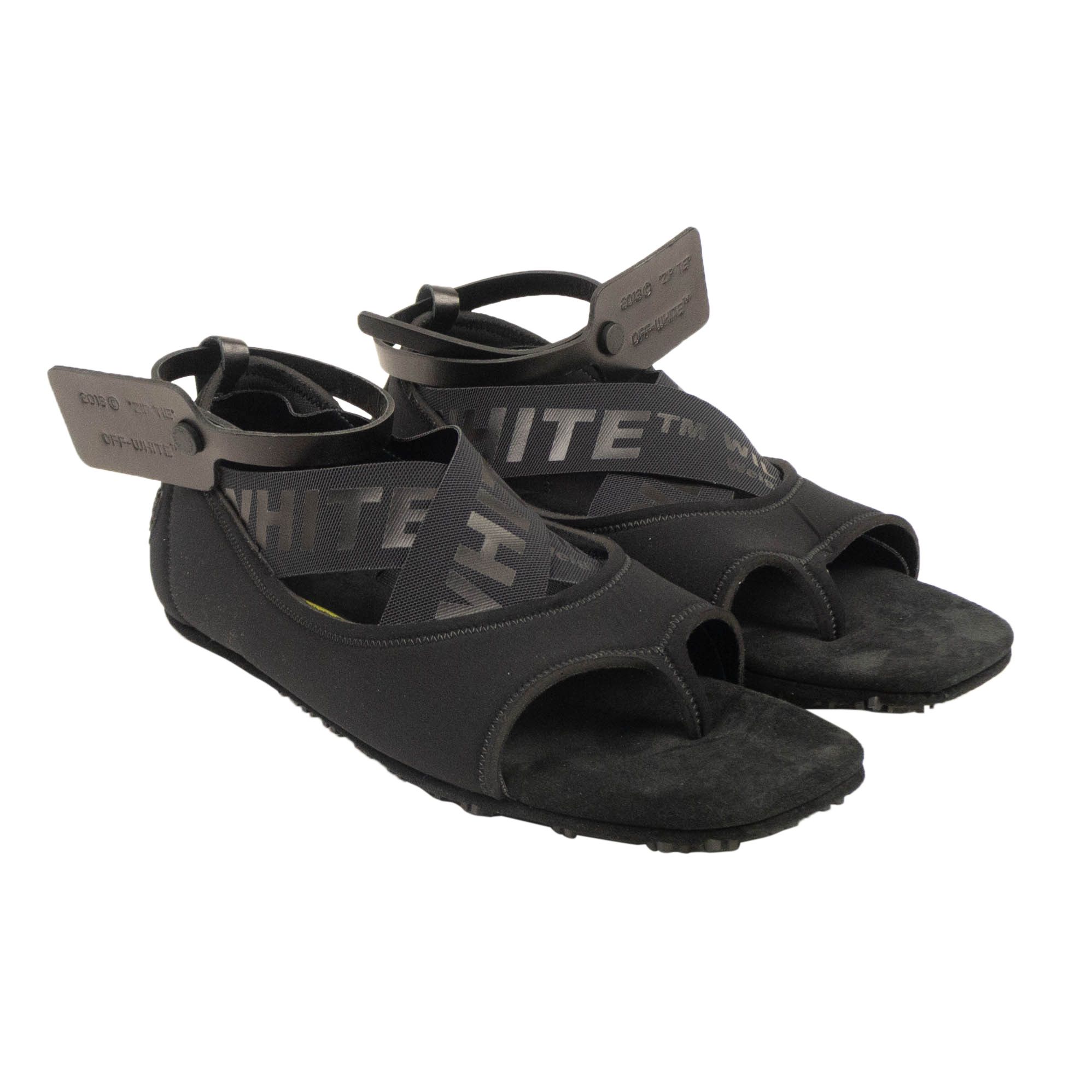 Off-White Black Yoga Flat Shoes Sandals Size 5/35 Size US 5 / IT 35 - 3 Thumbnail
