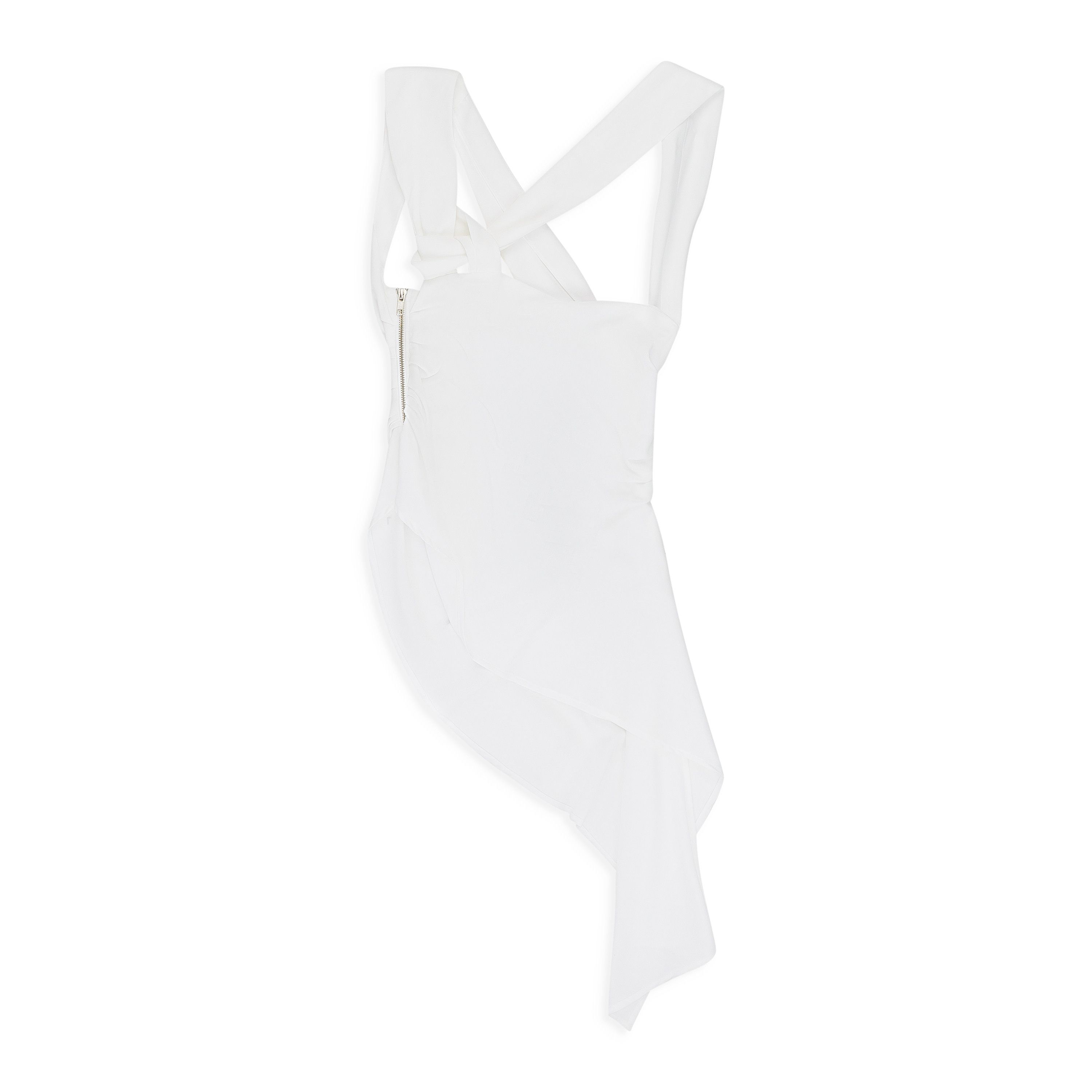 Rhude WHITE ASYMMETRICAL DRAPED BLOUSE SIZE S Size S / US 4 / IT 40 - 2 Thumbnail