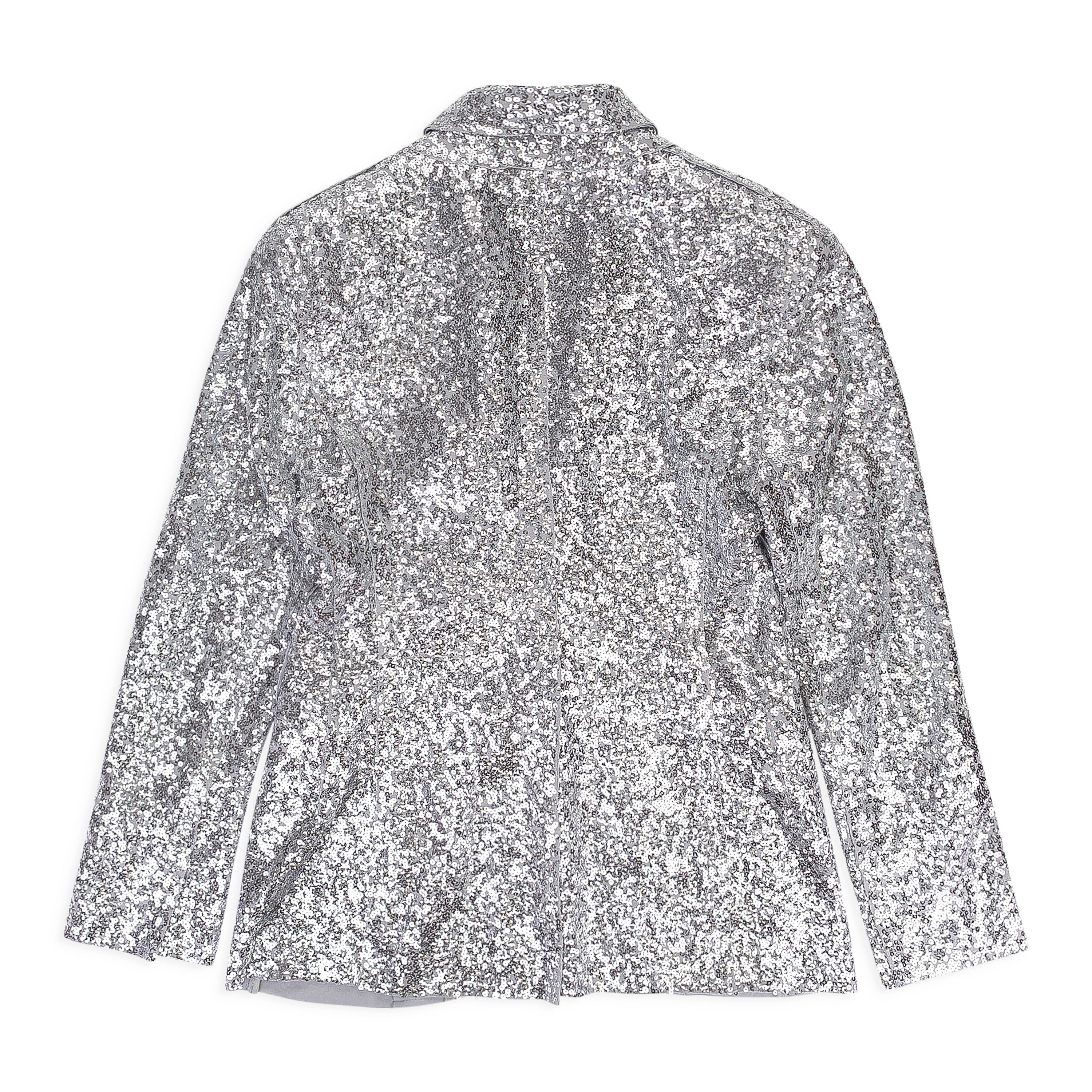 Norma Kamali OVERLAPPING SEQUIN SINGLE BREASTED JACKET Size XS Size XS / US 0-2 / IT 36-38 - 6 Thumbnail
