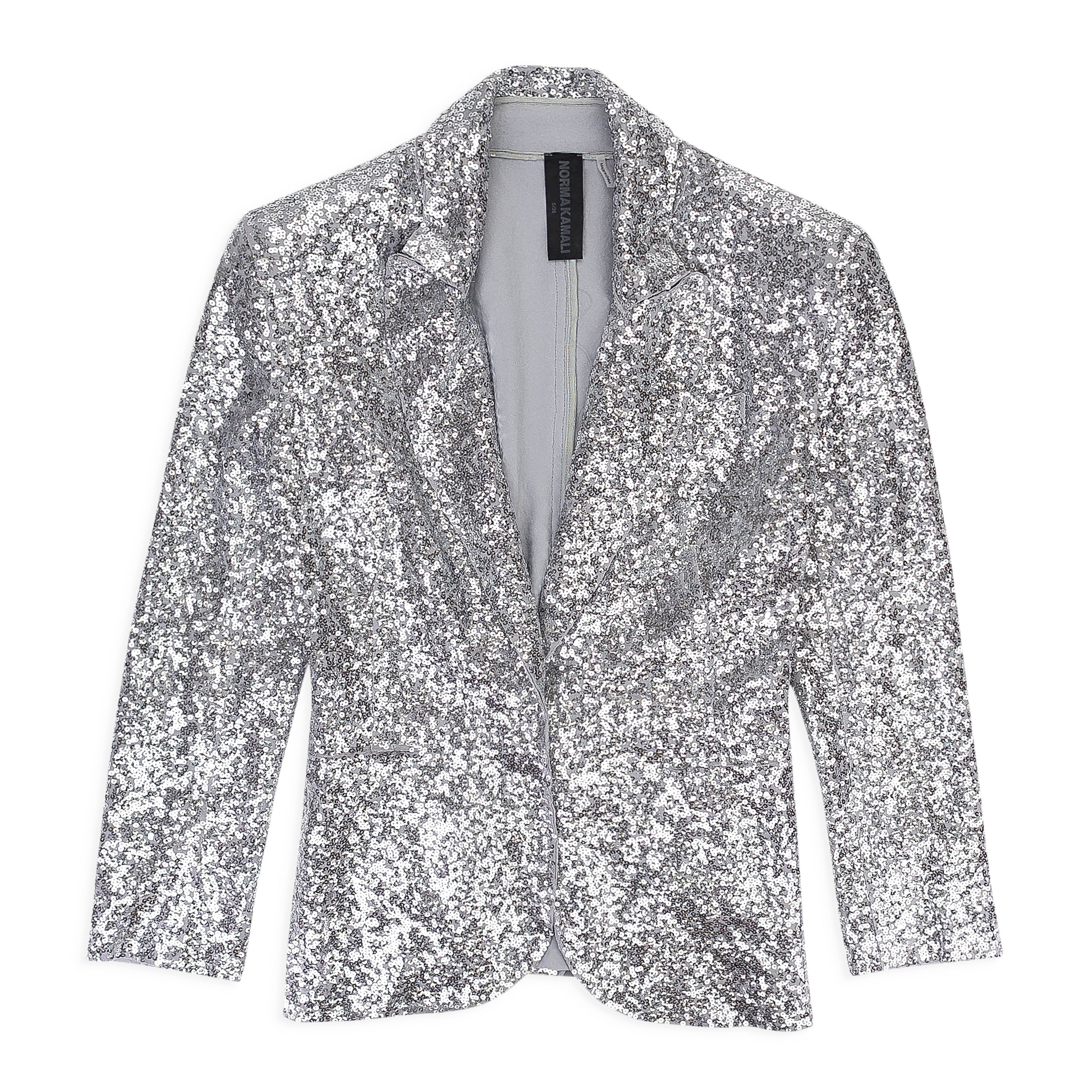 Norma Kamali OVERLAPPING SEQUIN SINGLE BREASTED JACKET Size XS Size XS / US 0-2 / IT 36-38 - 5 Thumbnail
