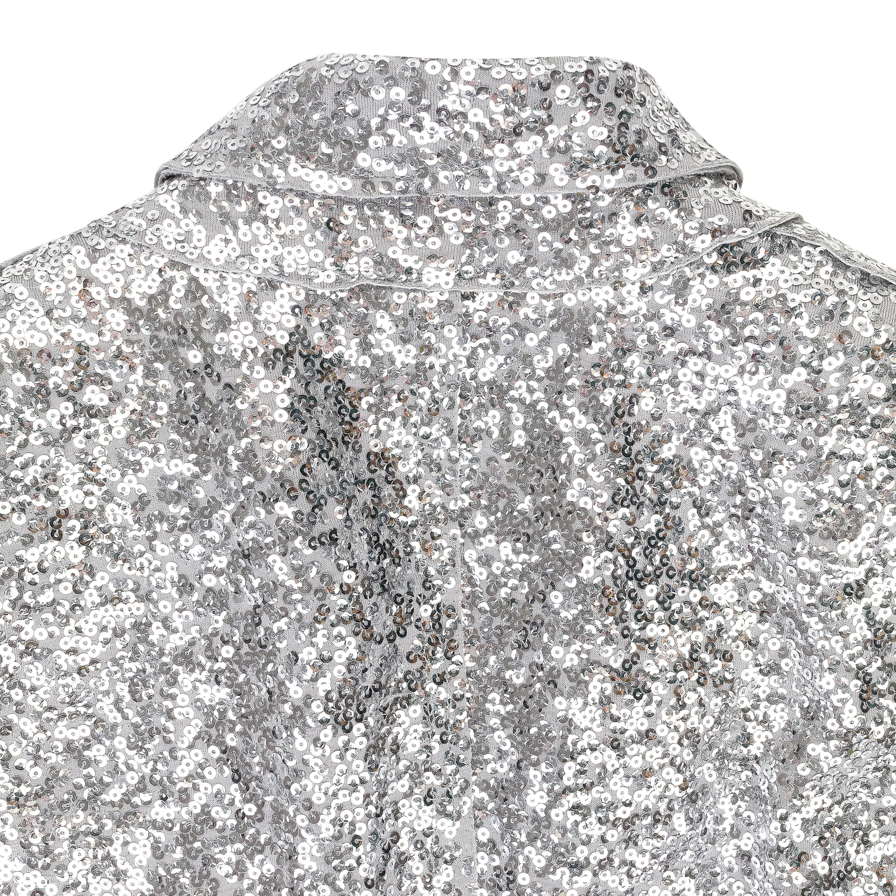 Norma Kamali OVERLAPPING SEQUIN SINGLE BREASTED JACKET Size XS Size XS / US 0-2 / IT 36-38 - 2 Thumbnail