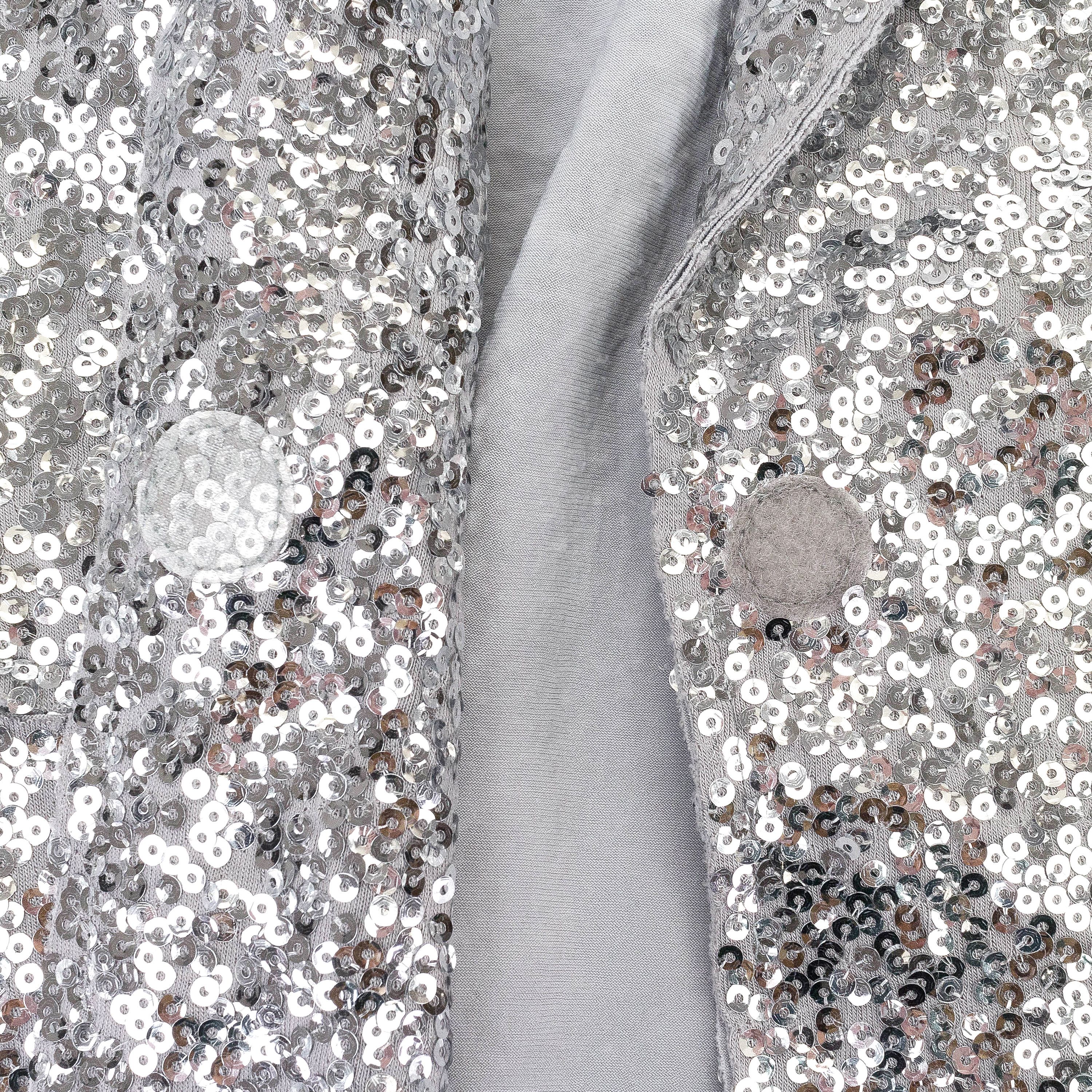 Norma Kamali OVERLAPPING SEQUIN SINGLE BREASTED JACKET Size XS Size XS / US 0-2 / IT 36-38 - 4 Thumbnail