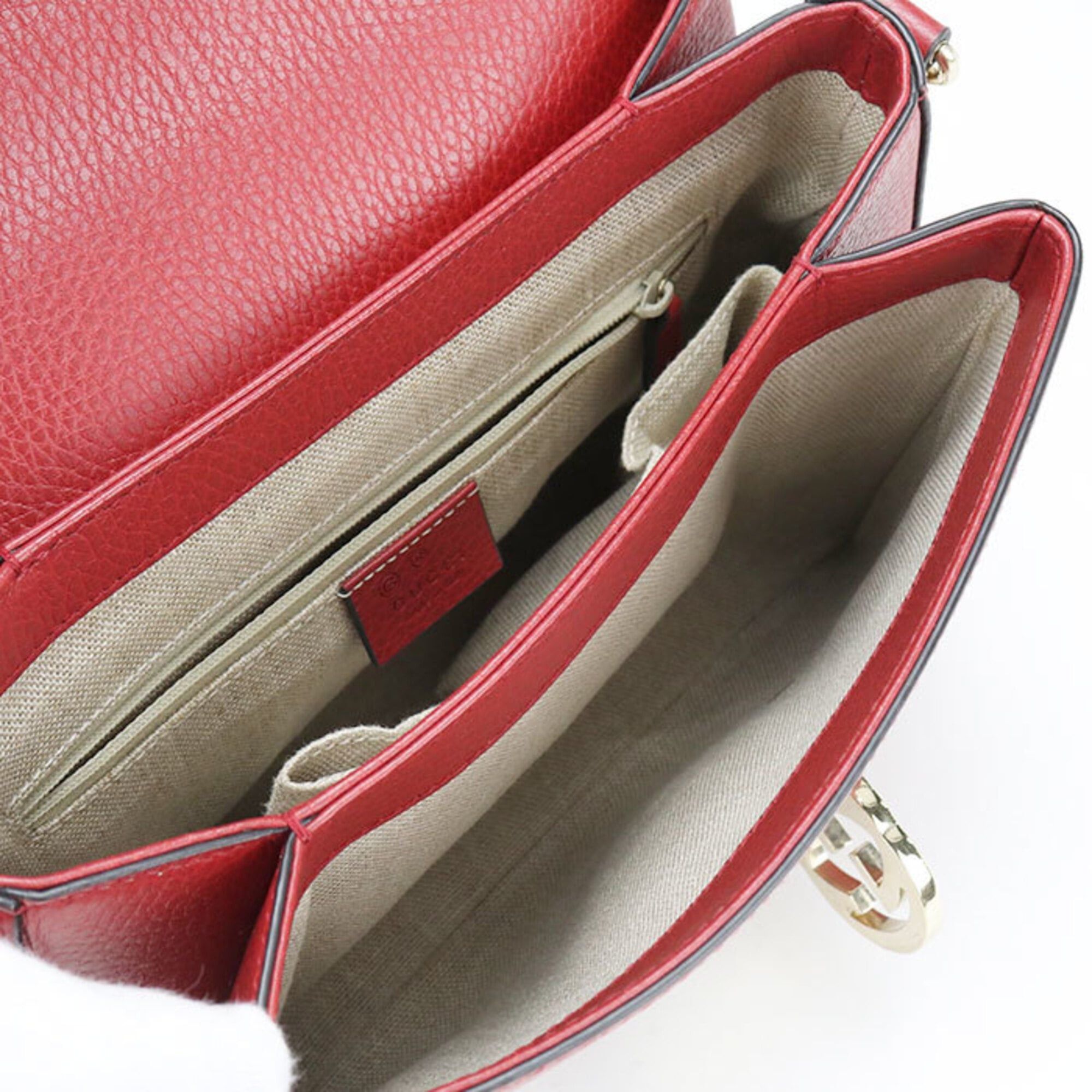 Gucci GUCCI Crossbody Shoulder Bag 510302 Chain Interlocking G Women's Red Size ONE SIZE - 3 Thumbnail