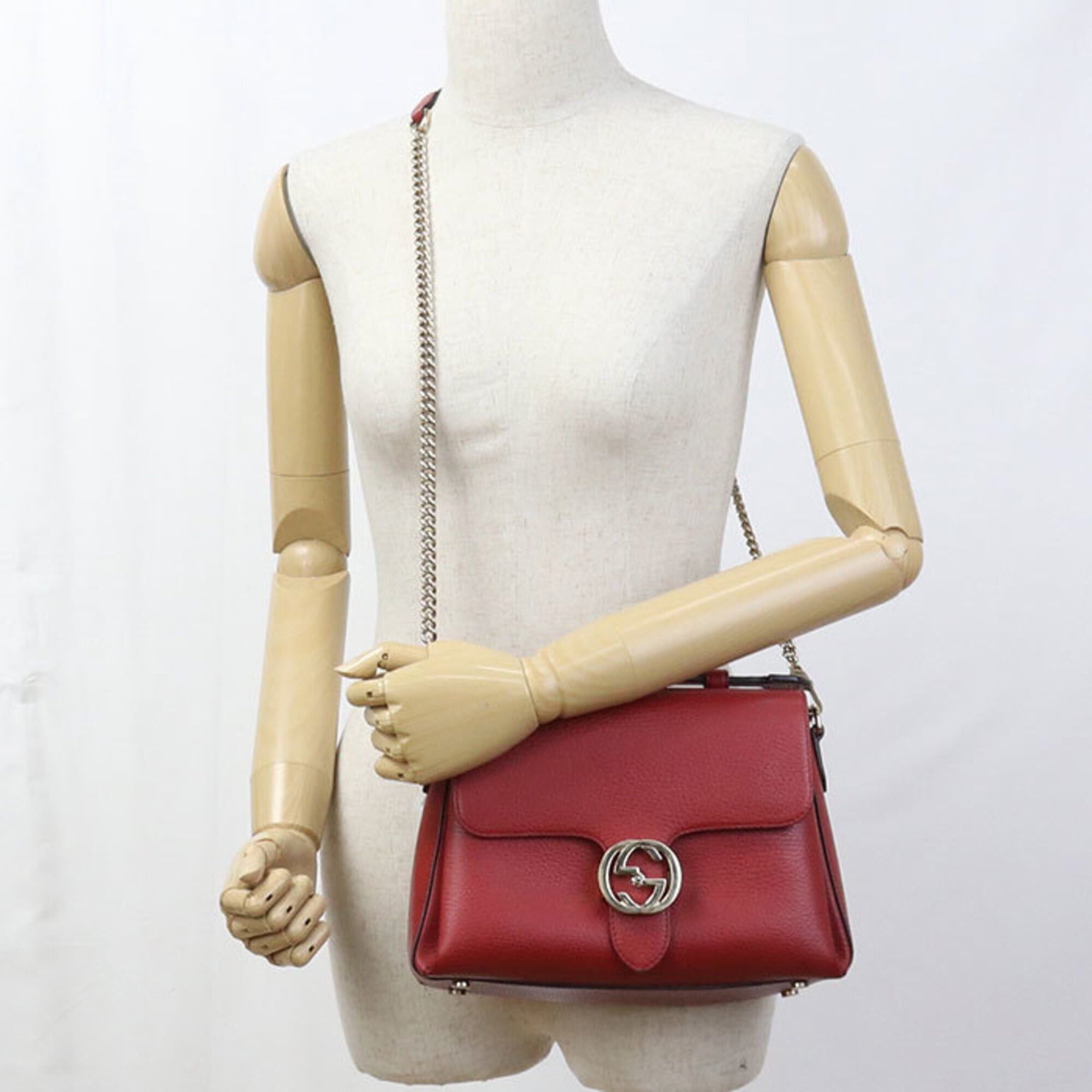 Gucci GUCCI Crossbody Shoulder Bag 510302 Chain Interlocking G Women's Red Size ONE SIZE - 13 Thumbnail