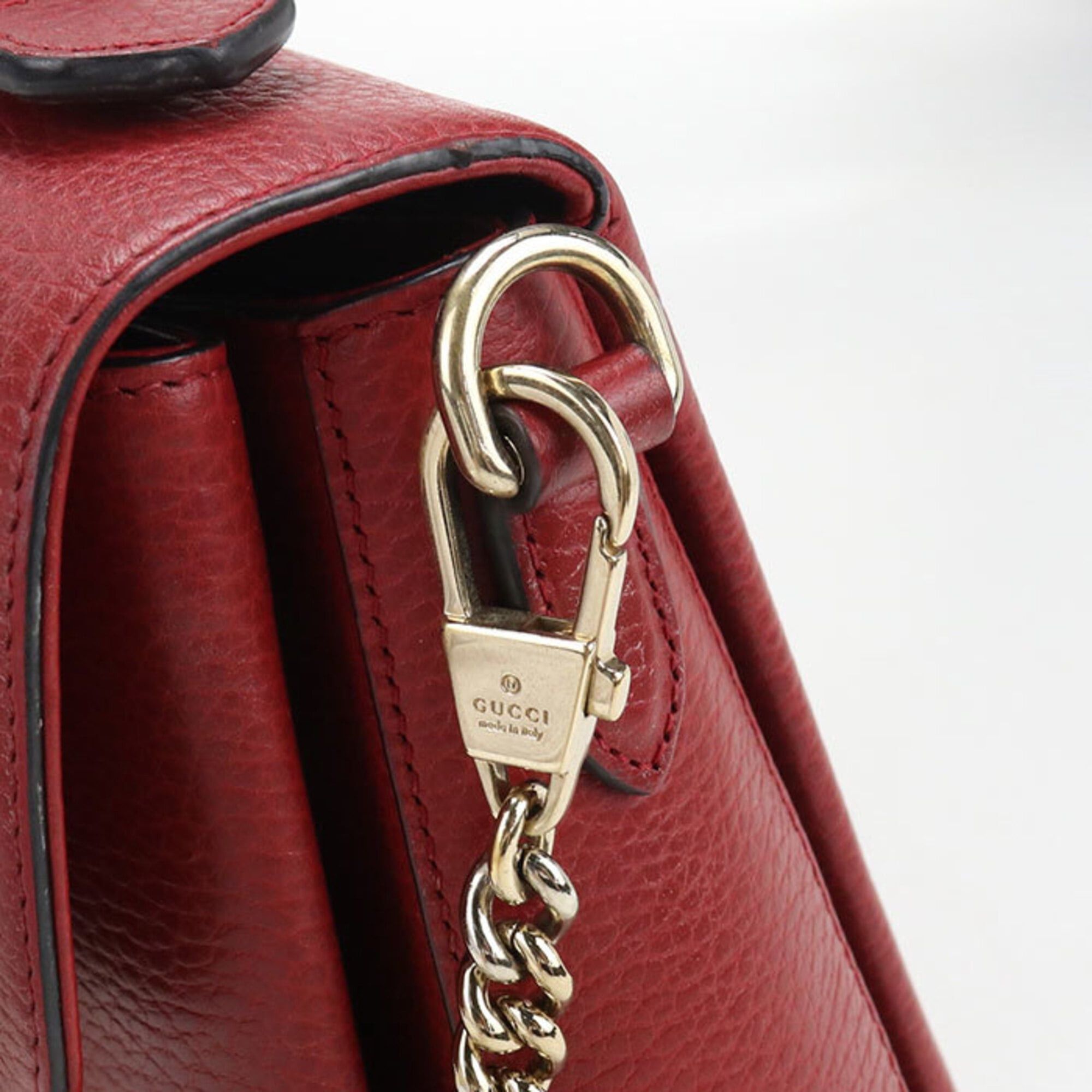 Gucci GUCCI Crossbody Shoulder Bag 510302 Chain Interlocking G Women's Red Size ONE SIZE - 12 Thumbnail