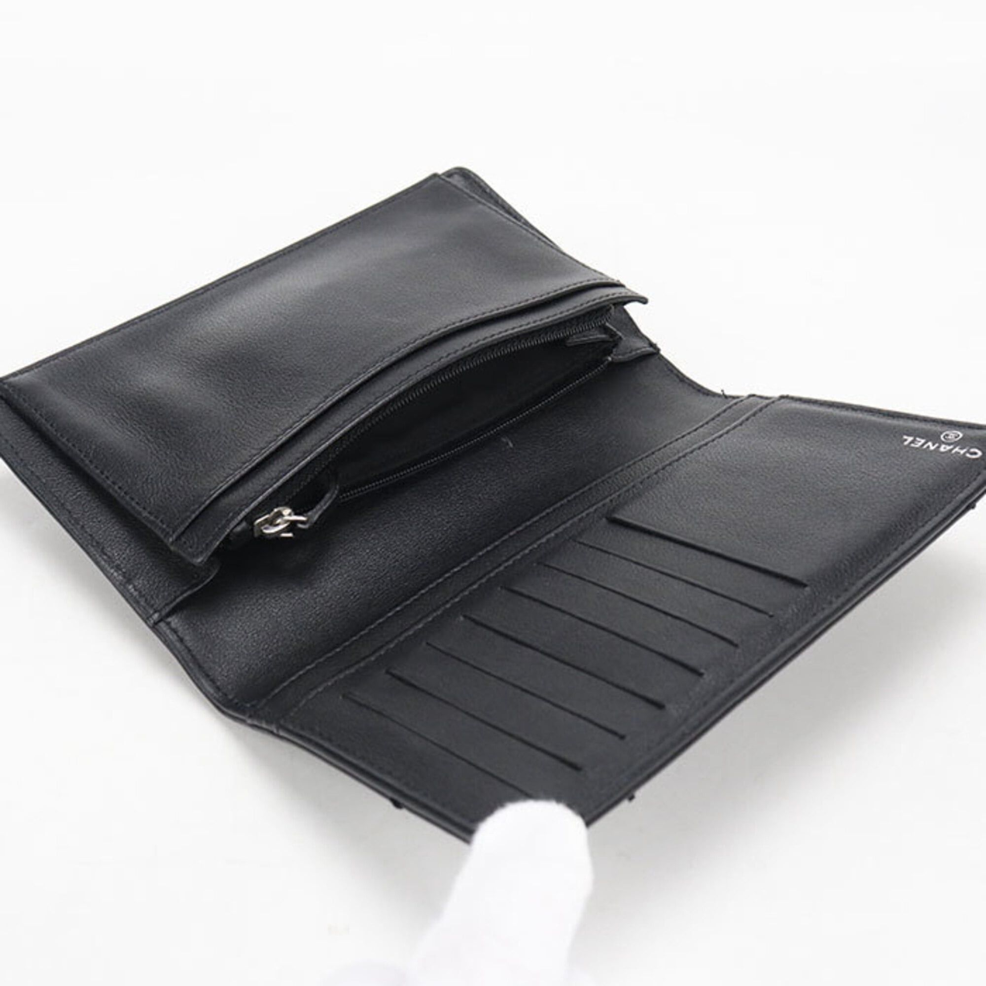 Chanel CHANEL Women's Bi-fold Long Wallet, Black Size ONE SIZE - 3 Thumbnail