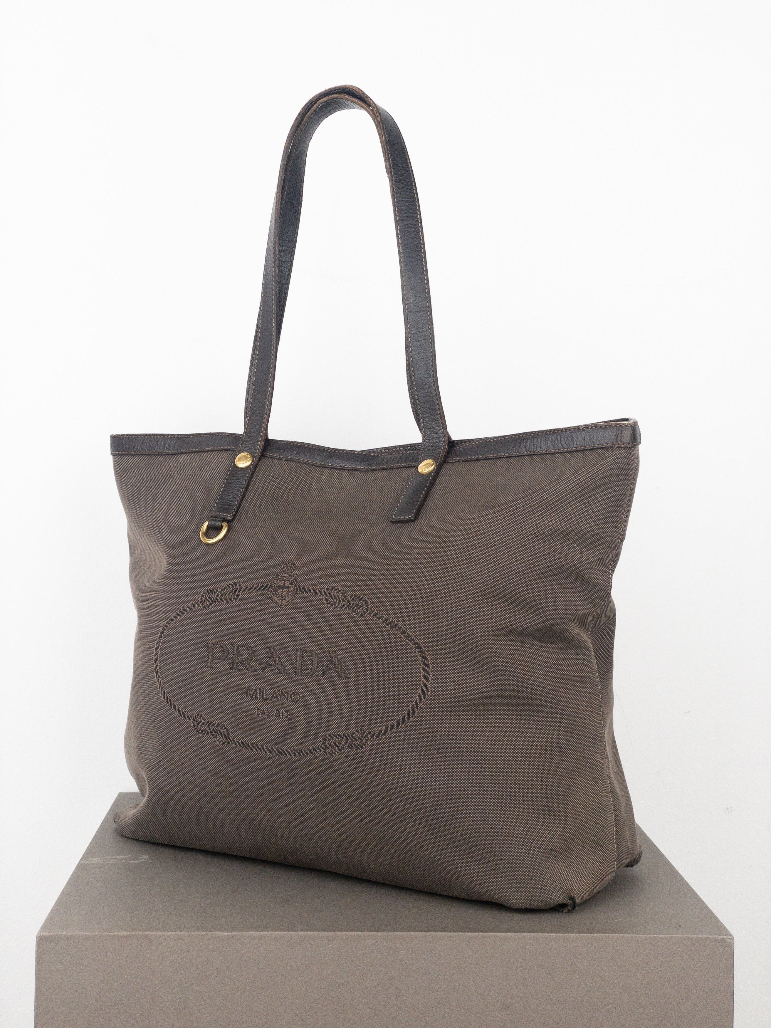 Prada 2000s Jacquard Canvas Shopper Tote Handbag Size ONE SIZE - 2 Thumbnail