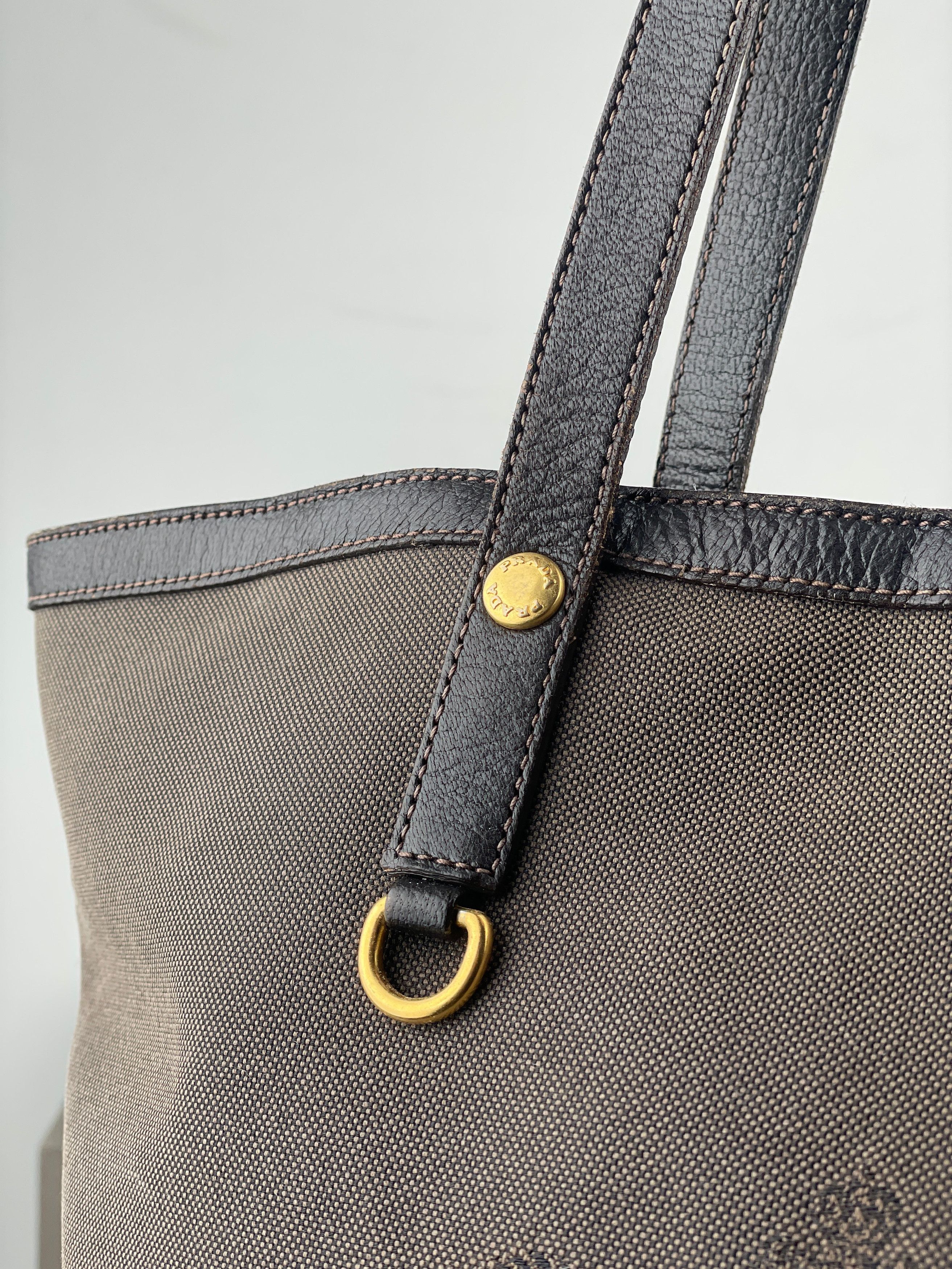 Prada 2000s Jacquard Canvas Shopper Tote Handbag Size ONE SIZE - 9 Thumbnail