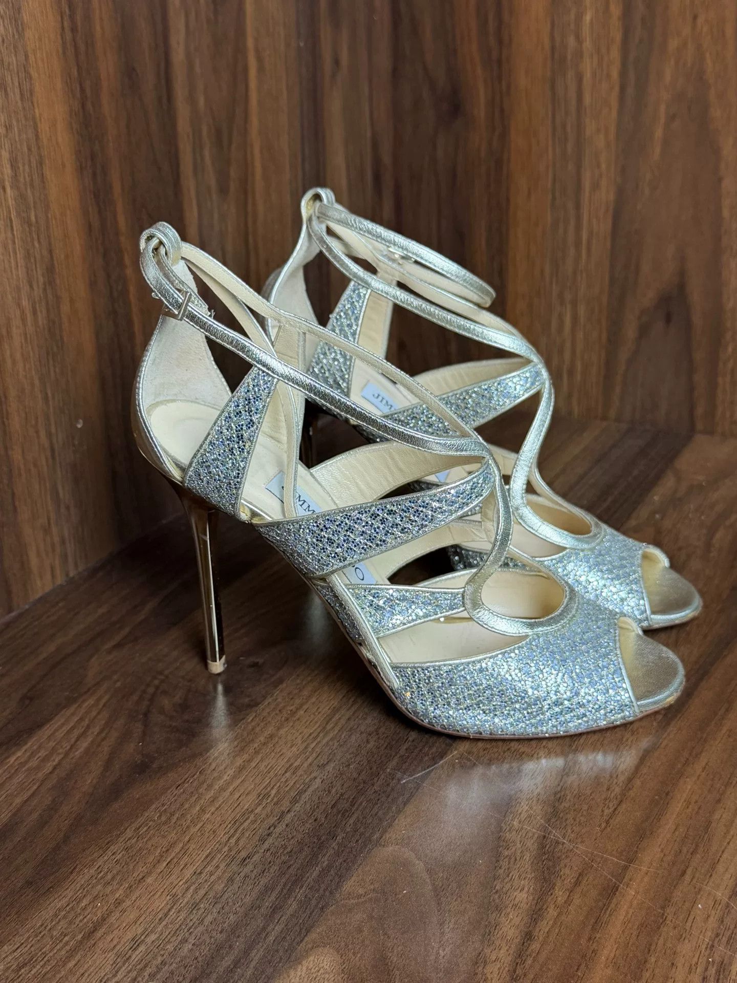 Jimmy Choo Jimmy Choo Gold Sandals us_7 Women Size US 7 / IT 37 - 3 Thumbnail