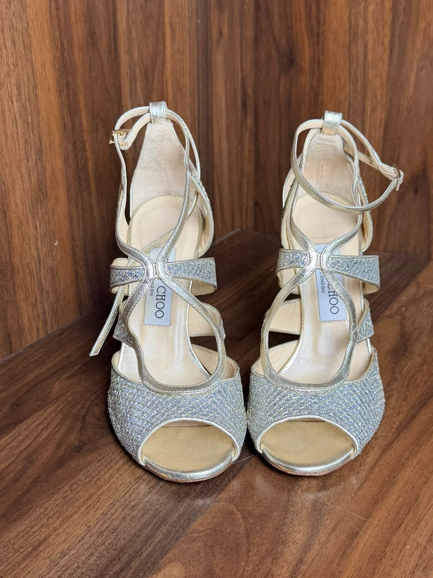 Jimmy Choo Jimmy Choo Gold Sandals us_7 Women Size US 7 / IT 37 - 2 Thumbnail