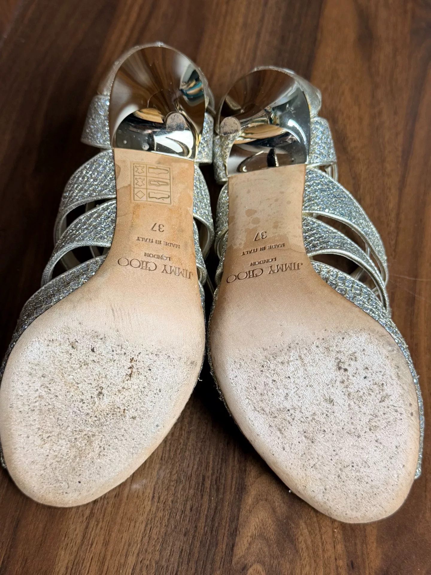 Jimmy Choo Jimmy Choo Gold Sandals us_7 Women Size US 7 / IT 37 - 5 Thumbnail