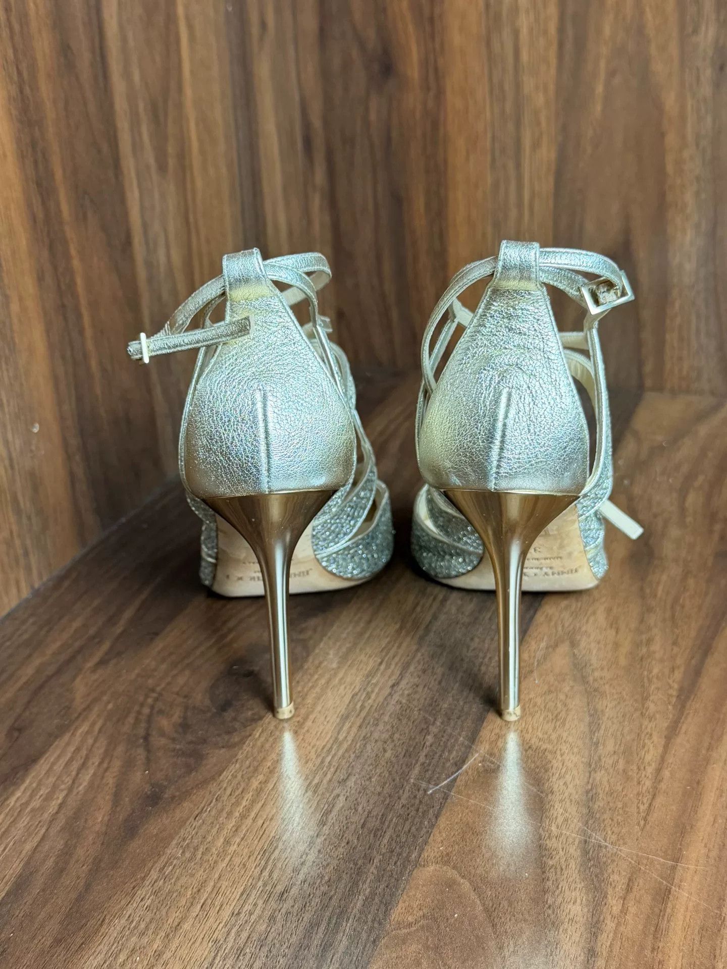 Jimmy Choo Jimmy Choo Gold Sandals us_7 Women Size US 7 / IT 37 - 4 Thumbnail