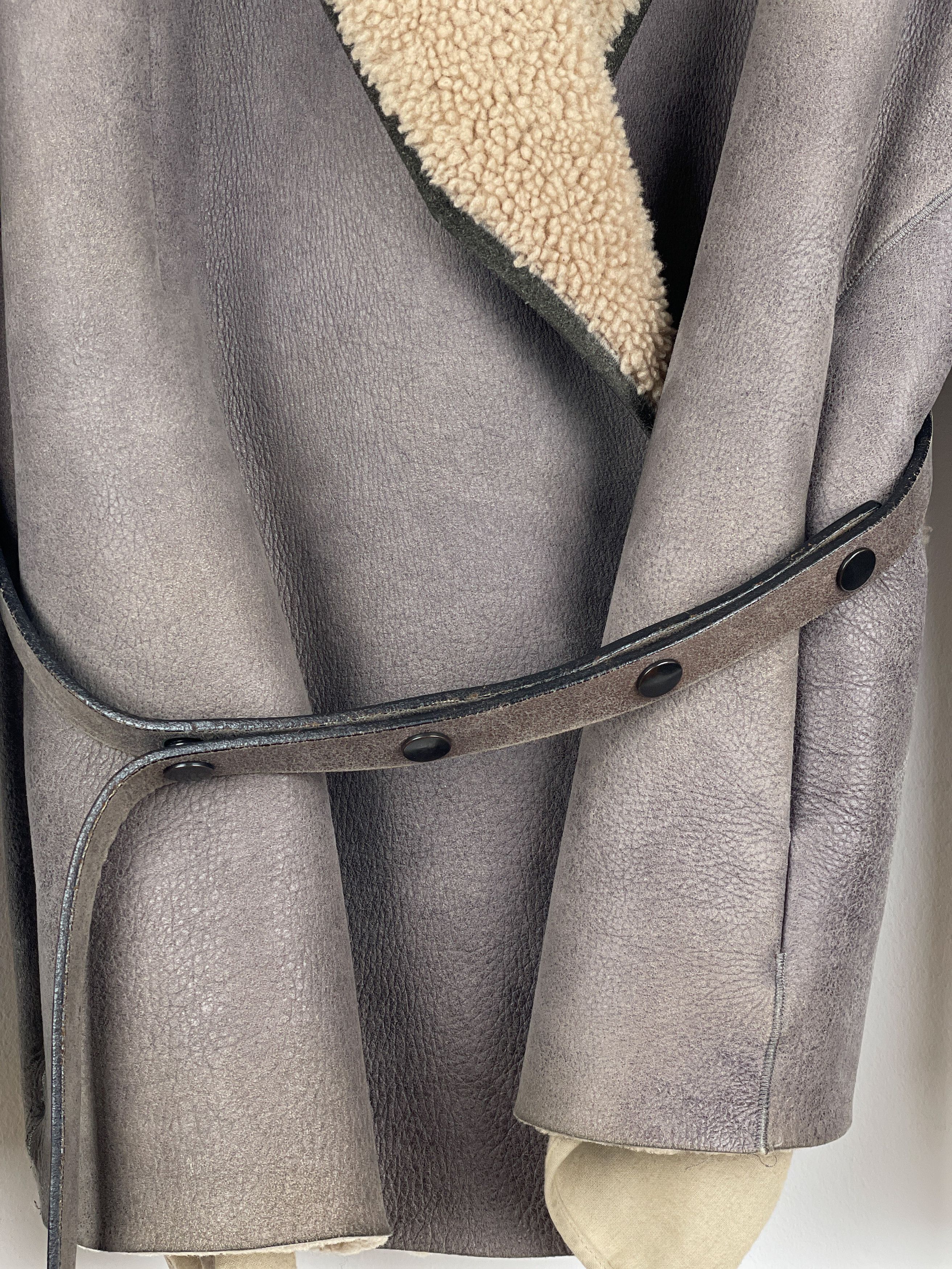 Rick Owens AW10 'Gleam' Belted Shearling Leather Jacket Size US S / EU 44-46 / 1 - 10 Thumbnail