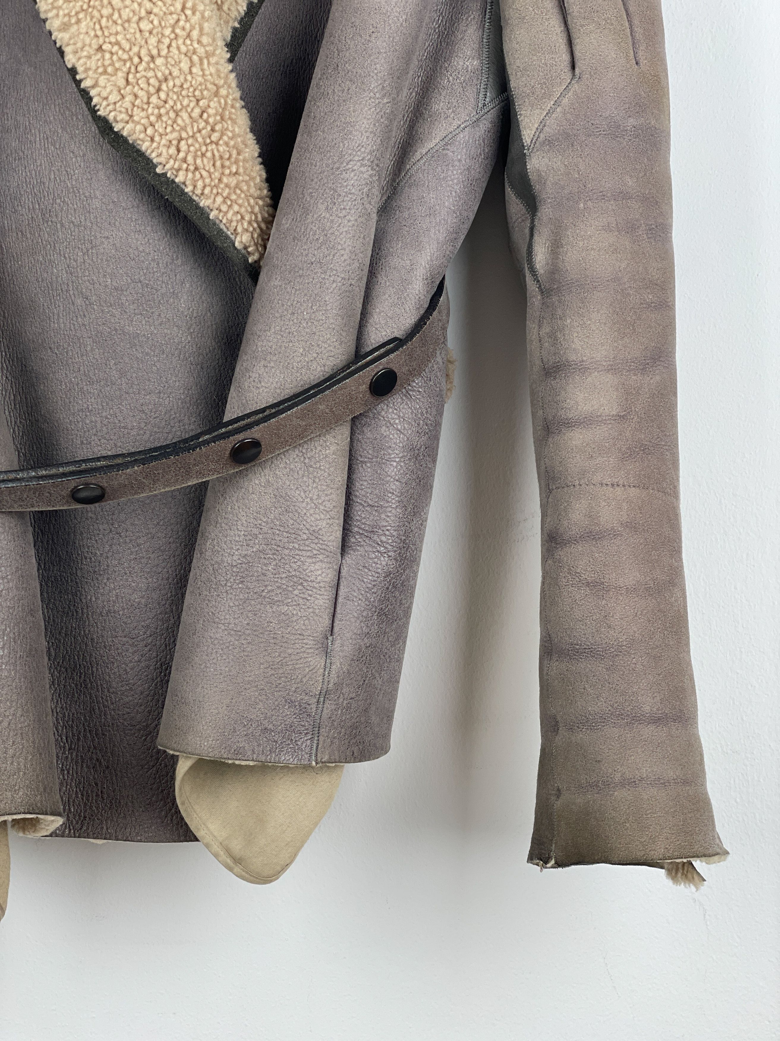 Rick Owens AW10 'Gleam' Belted Shearling Leather Jacket Size US S / EU 44-46 / 1 - 9 Thumbnail