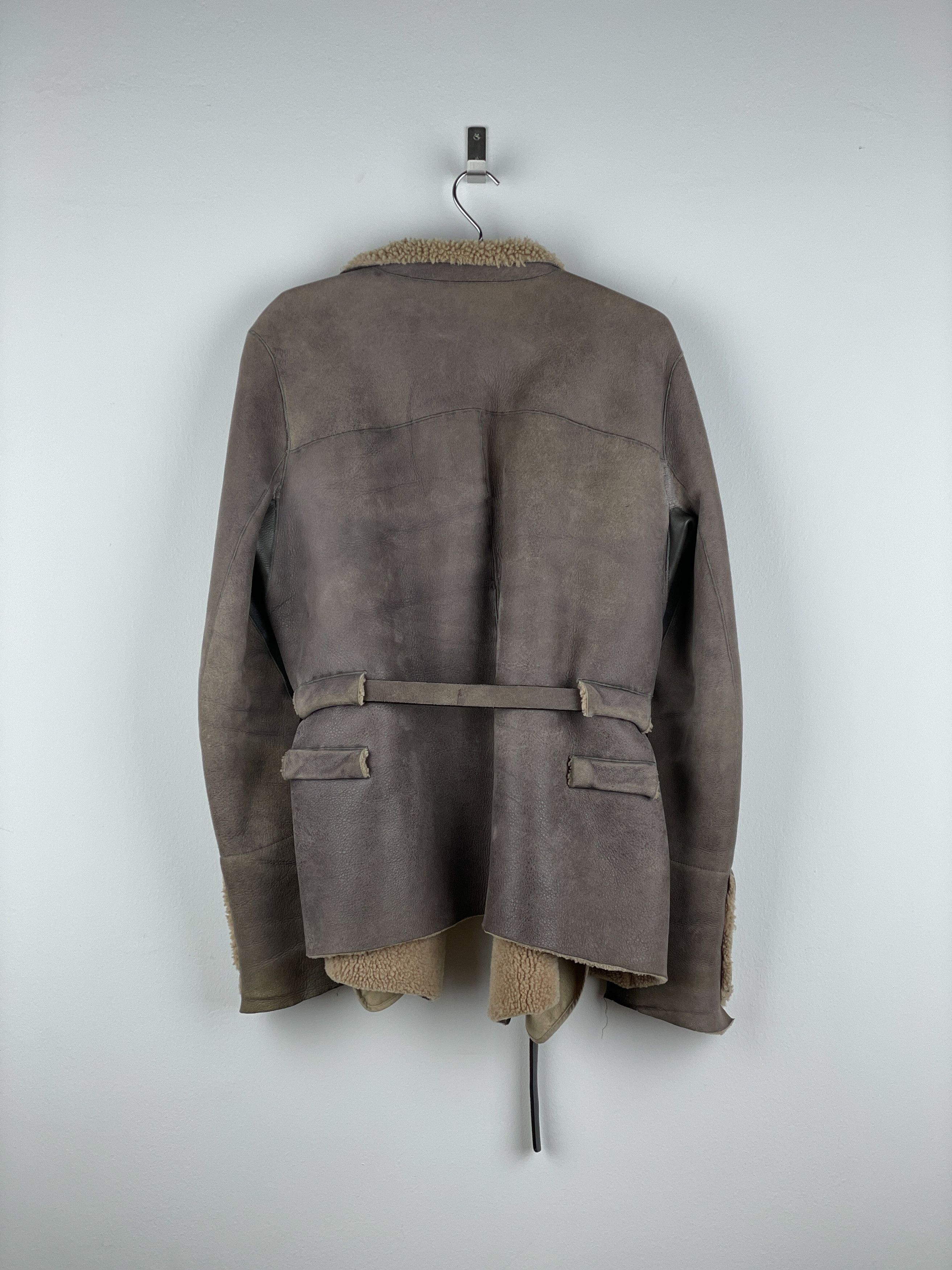 Rick Owens AW10 'Gleam' Belted Shearling Leather Jacket Size US S / EU 44-46 / 1 - 2 Thumbnail