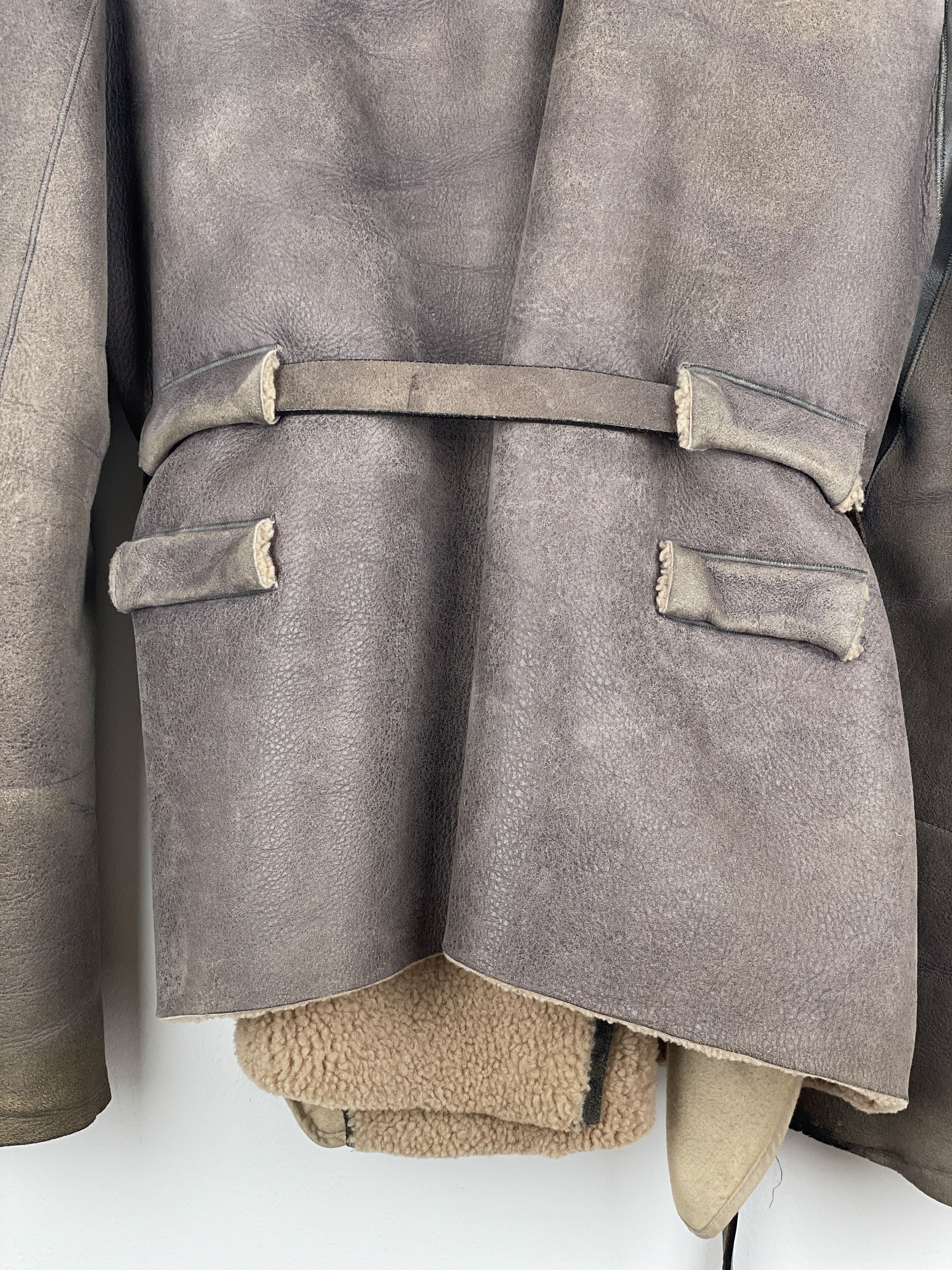 Rick Owens AW10 'Gleam' Belted Shearling Leather Jacket Size US S / EU 44-46 / 1 - 14 Thumbnail