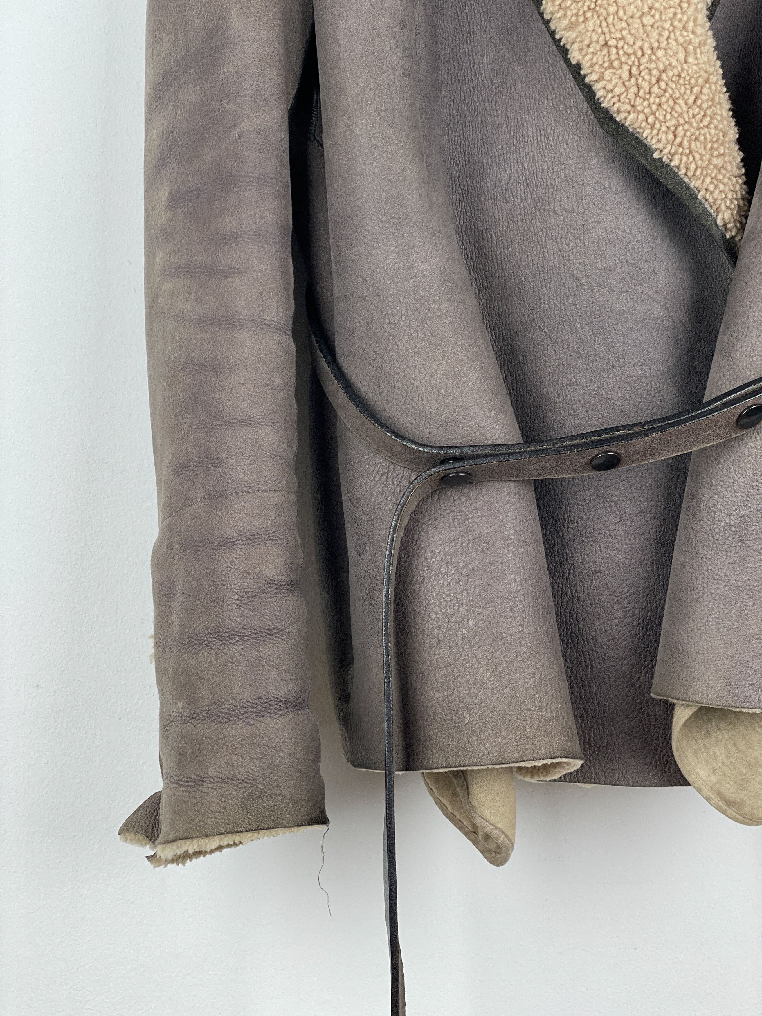 Rick Owens AW10 'Gleam' Belted Shearling Leather Jacket Size US S / EU 44-46 / 1 - 8 Thumbnail