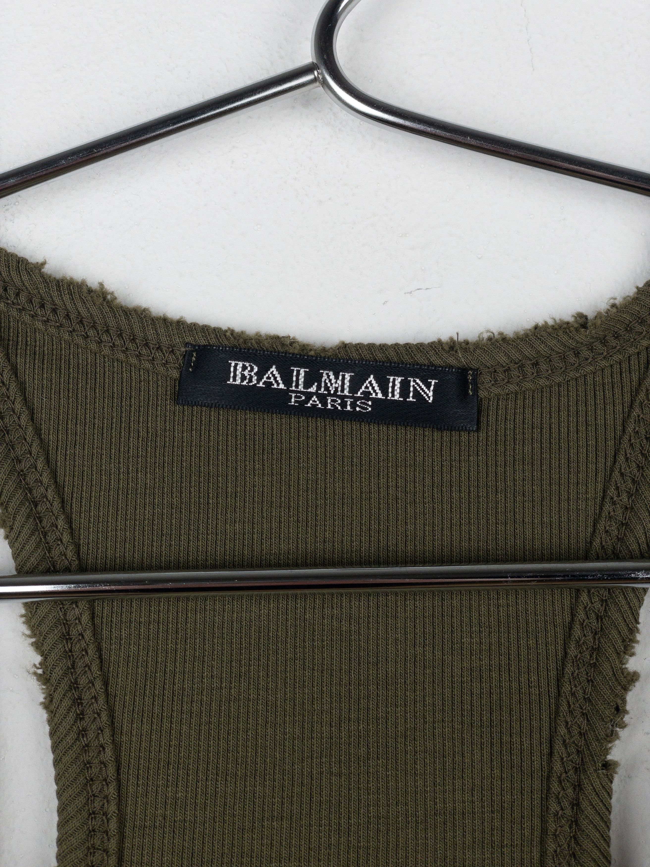 Balmain by Decarnin Distressed Ribbed Tank Top Size M / US 6-8 / IT 42-44 - 5 Thumbnail