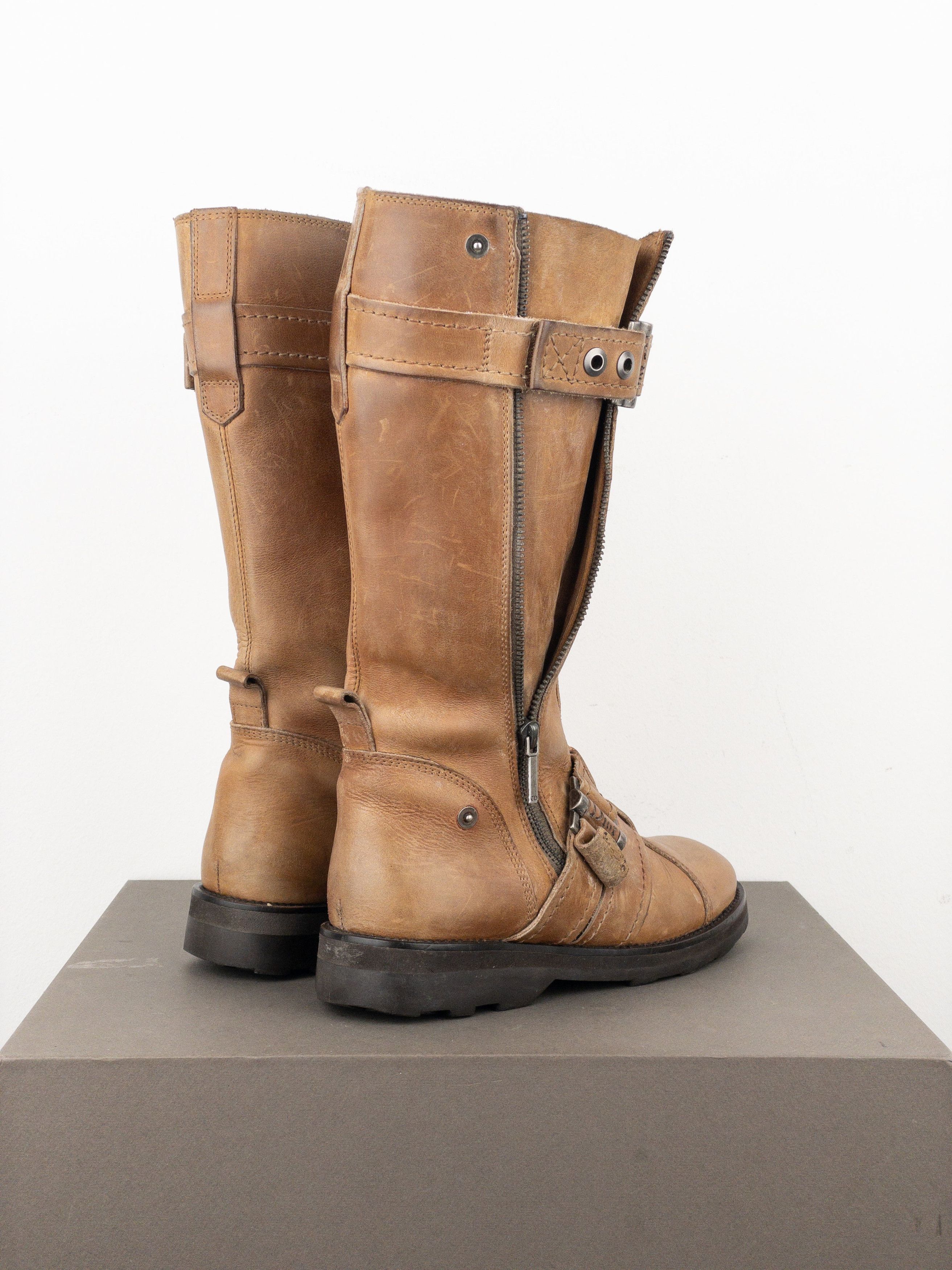 Dior by Galliano 2000s Buckled Moto Biker Boots Size US 5.5 / IT 35.5 - 2 Thumbnail