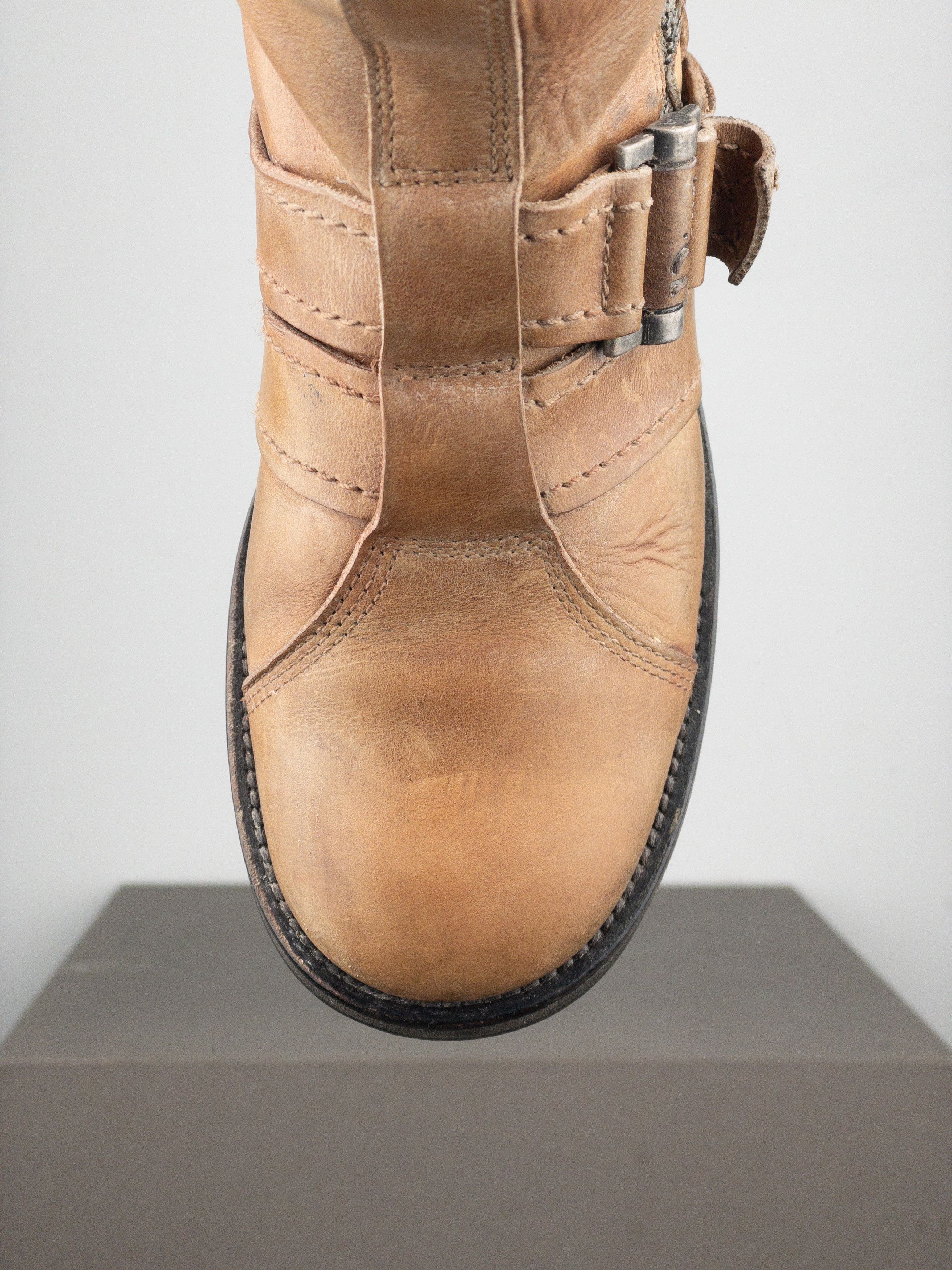 Dior by Galliano 2000s Buckled Moto Biker Boots Size US 5.5 / IT 35.5 - 7 Thumbnail