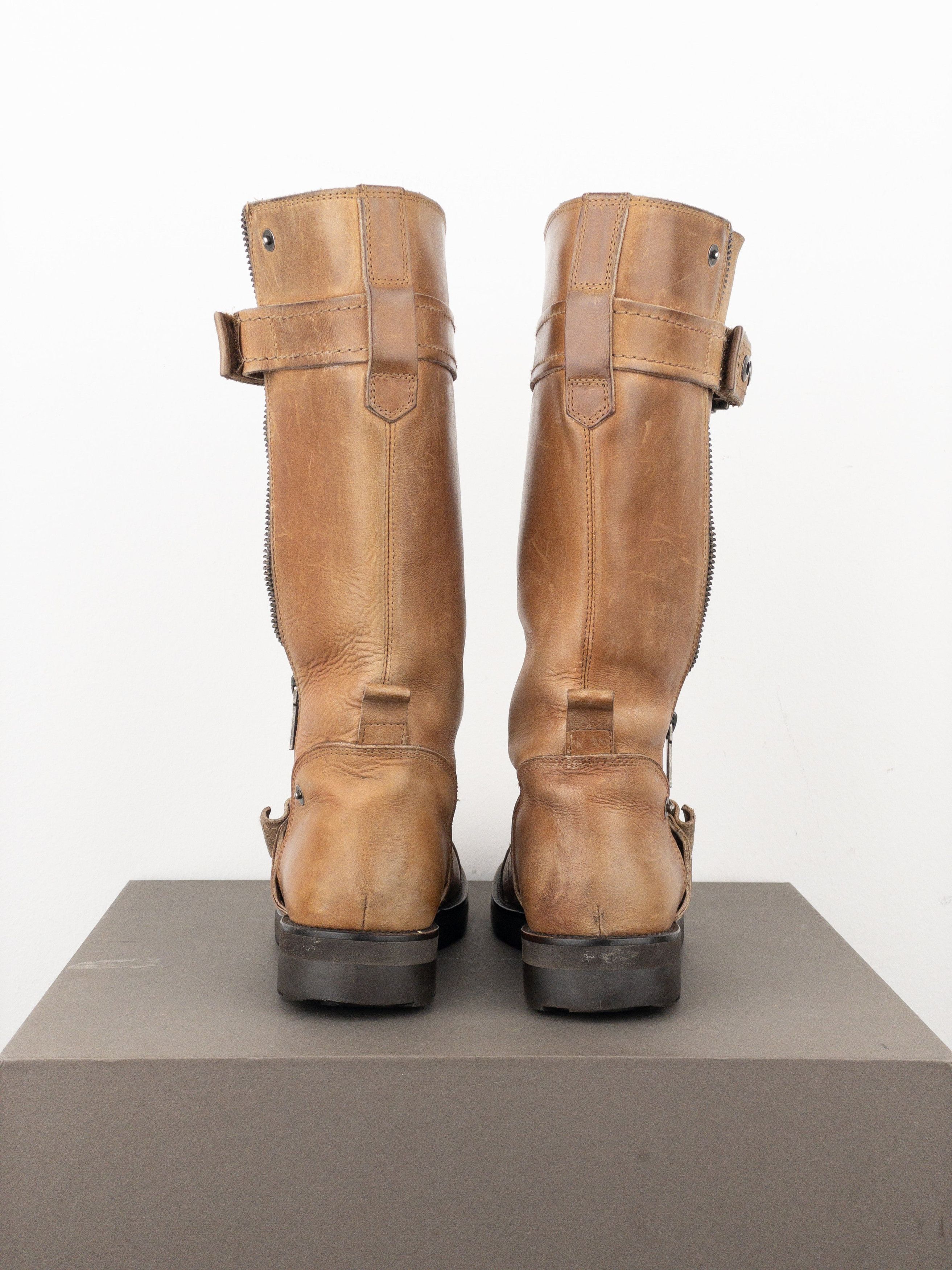Dior by Galliano 2000s Buckled Moto Biker Boots Size US 5.5 / IT 35.5 - 6 Thumbnail