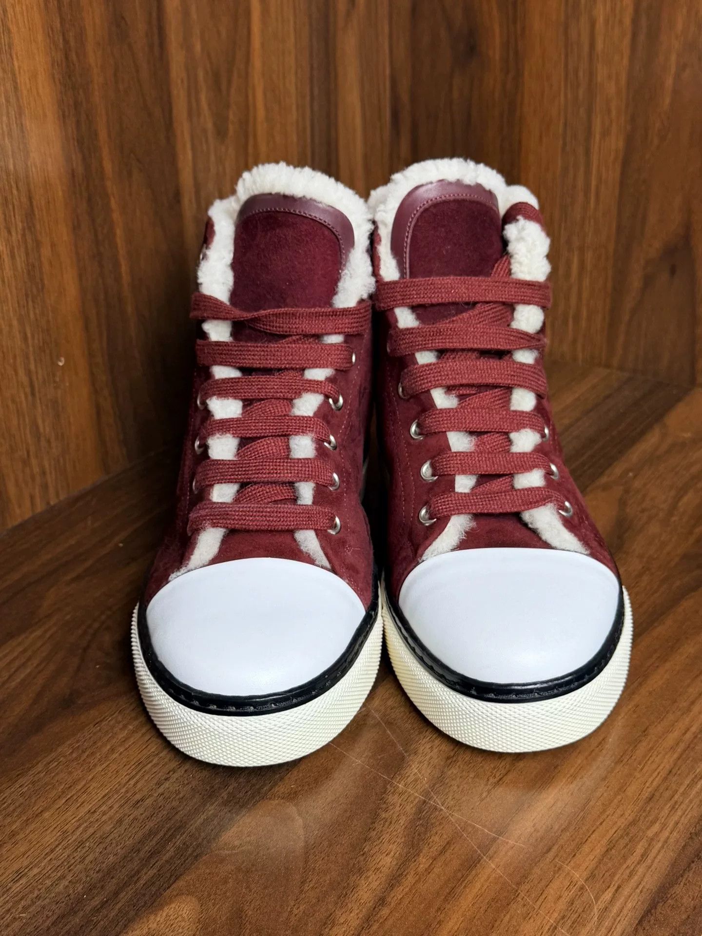 Hermes Hermes Red Hitop Sneakers us_6-5 Women Size US 6.5 / IT 36.5 - 2 Thumbnail