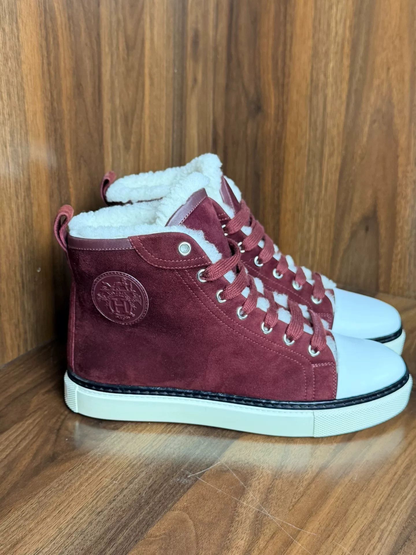 Hermes Hermes Red Hitop Sneakers us_6-5 Women Size US 6.5 / IT 36.5 - 3 Thumbnail