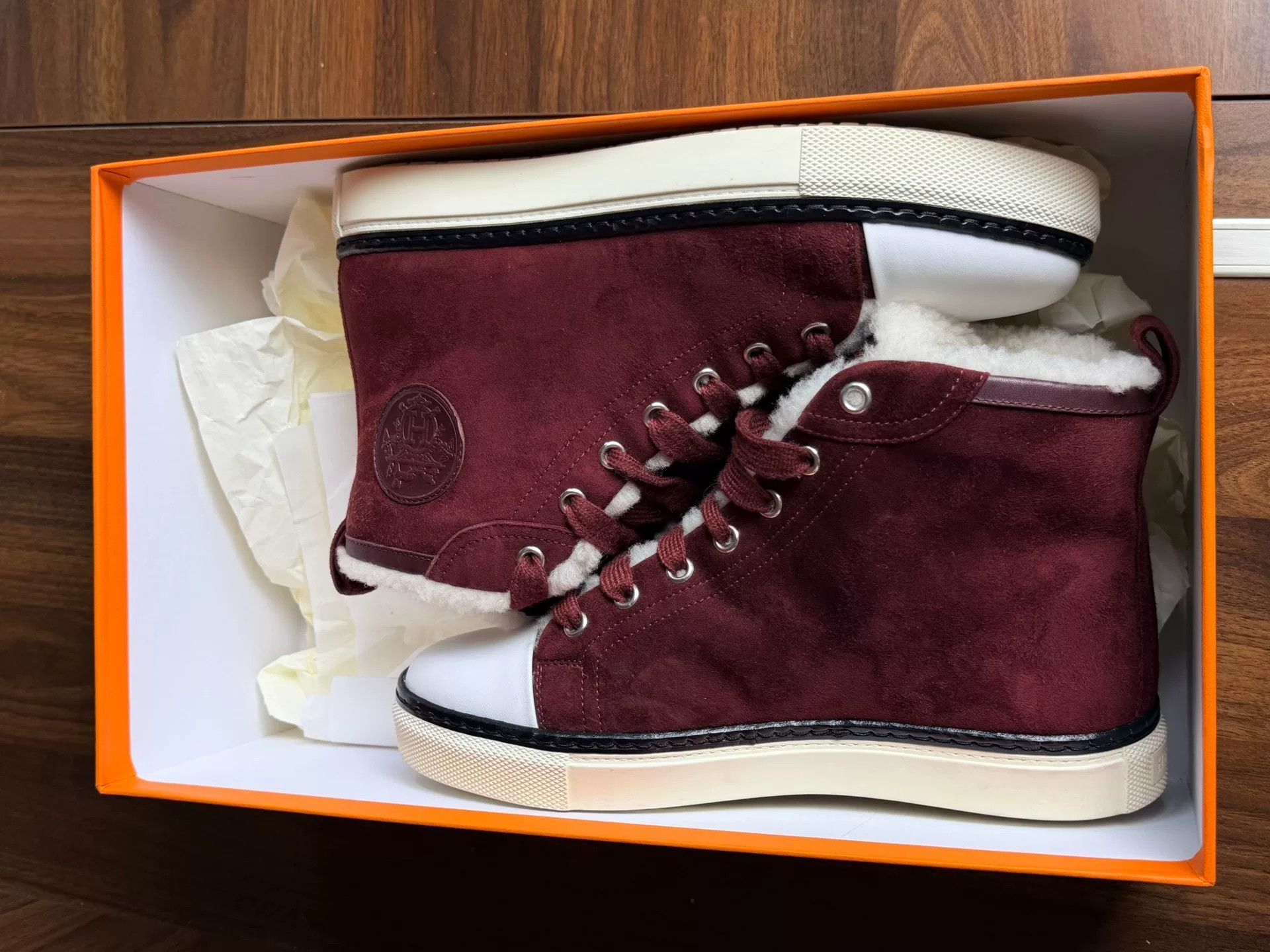 Hermes Hermes Red Hitop Sneakers us_6-5 Women Size US 6.5 / IT 36.5 - 7 Thumbnail