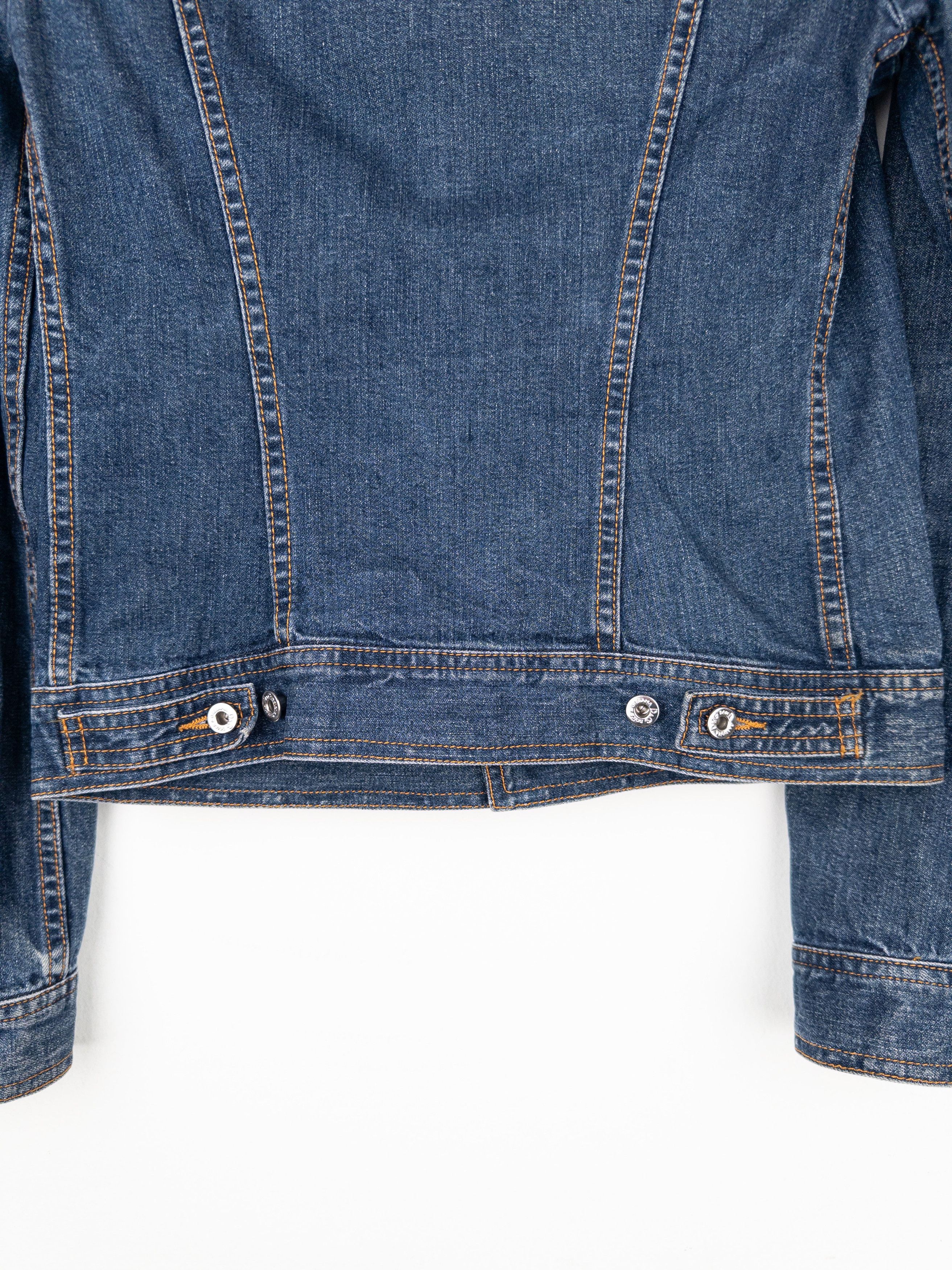 Dolce & Gabbana 2000s Rhinestone Denim Trucker Jacket Size XS / US 0-2 / IT 36-38 - 8 Thumbnail