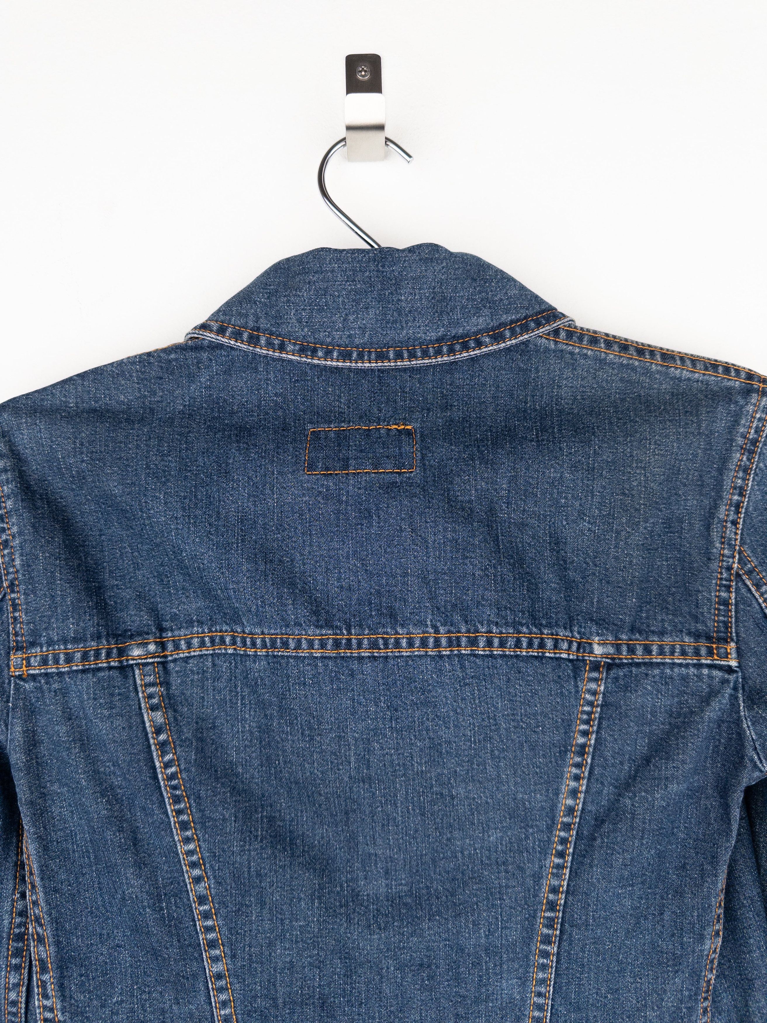 Dolce & Gabbana 2000s Rhinestone Denim Trucker Jacket Size XS / US 0-2 / IT 36-38 - 6 Thumbnail