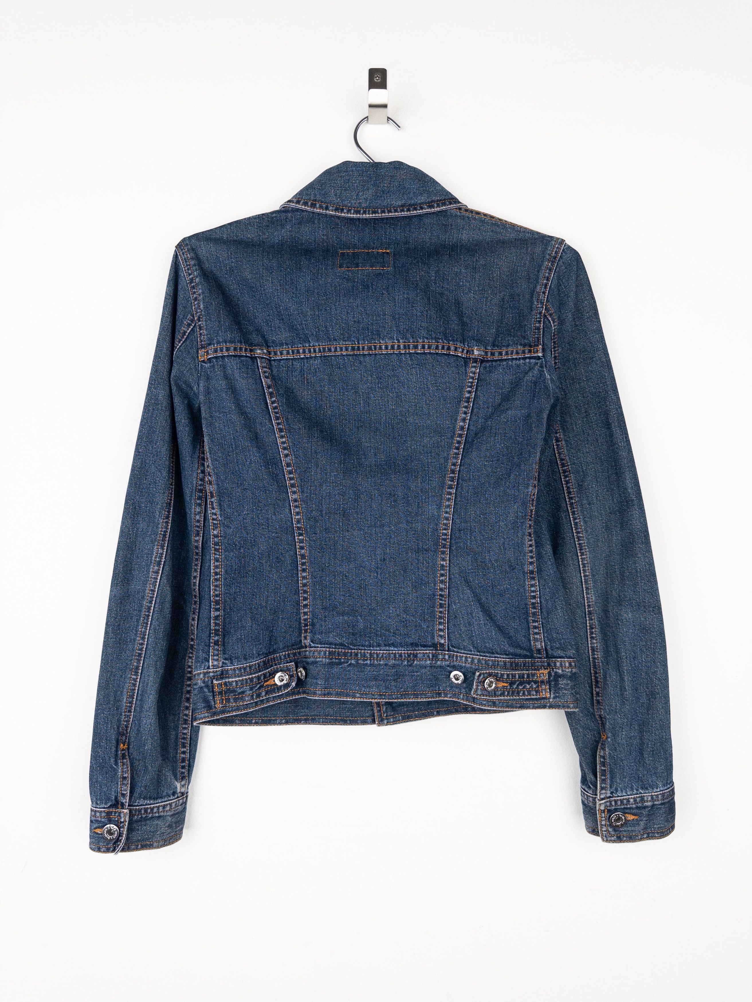 Dolce & Gabbana 2000s Rhinestone Denim Trucker Jacket Size XS / US 0-2 / IT 36-38 - 2 Thumbnail