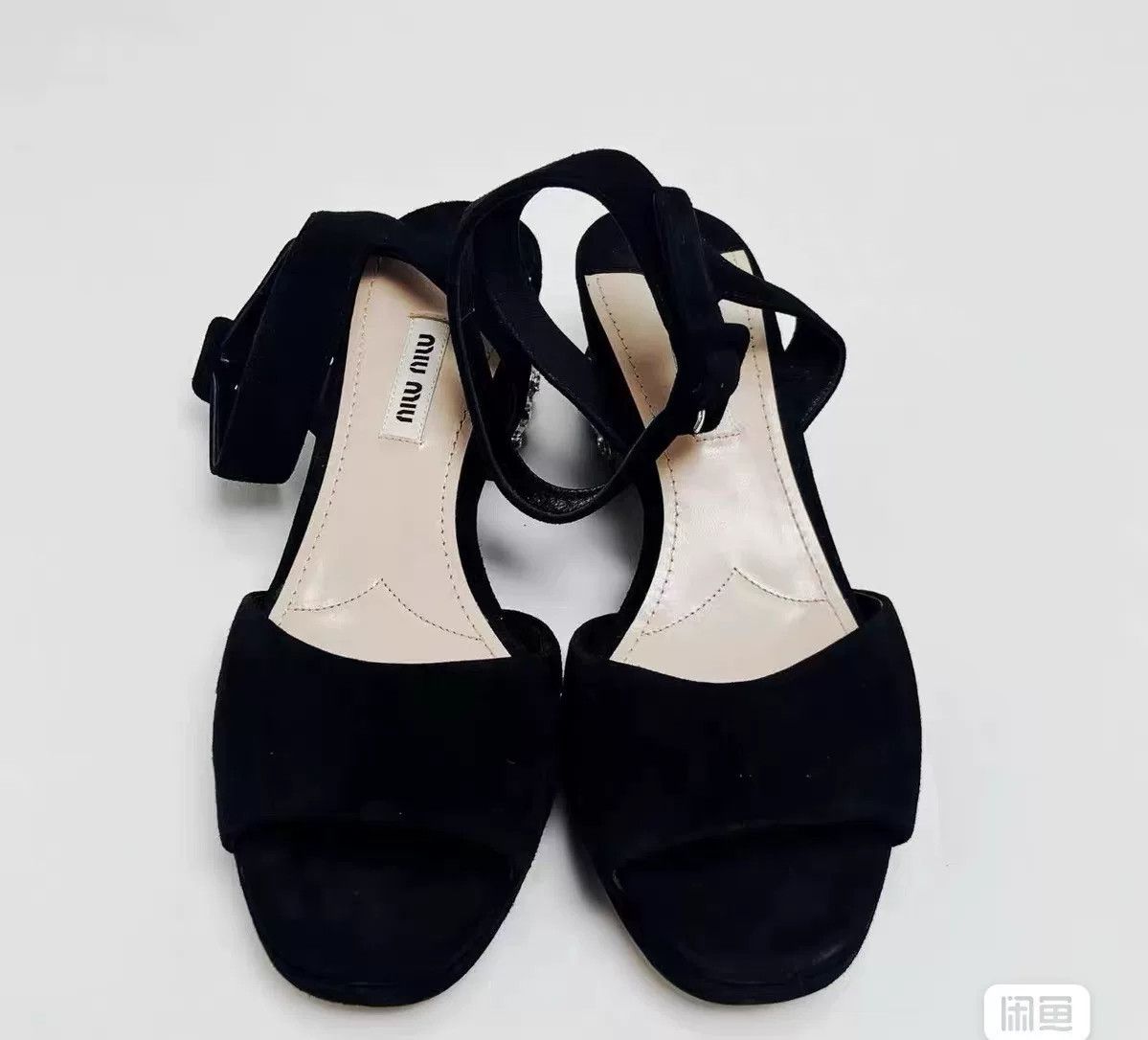 Miu Miu Miu Miu Suede Black Sandals us_8 Women Size US 8 / IT 38 - 3 Thumbnail