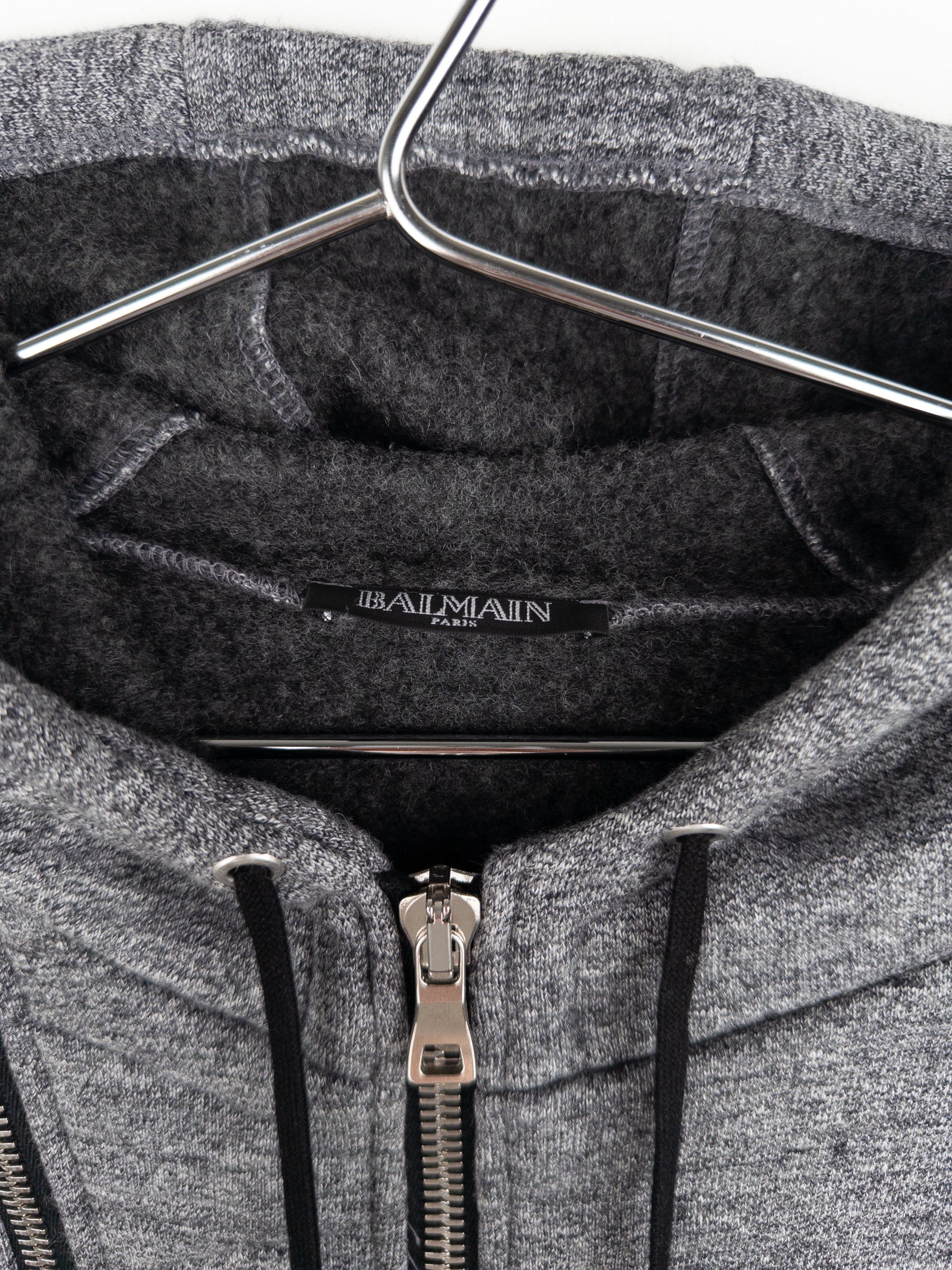 Balmain by Olivier Rousteing 2010s Double-Zip Biker Hoodie Jacket Size US L / EU 52-54 / 3 - 7 Thumbnail