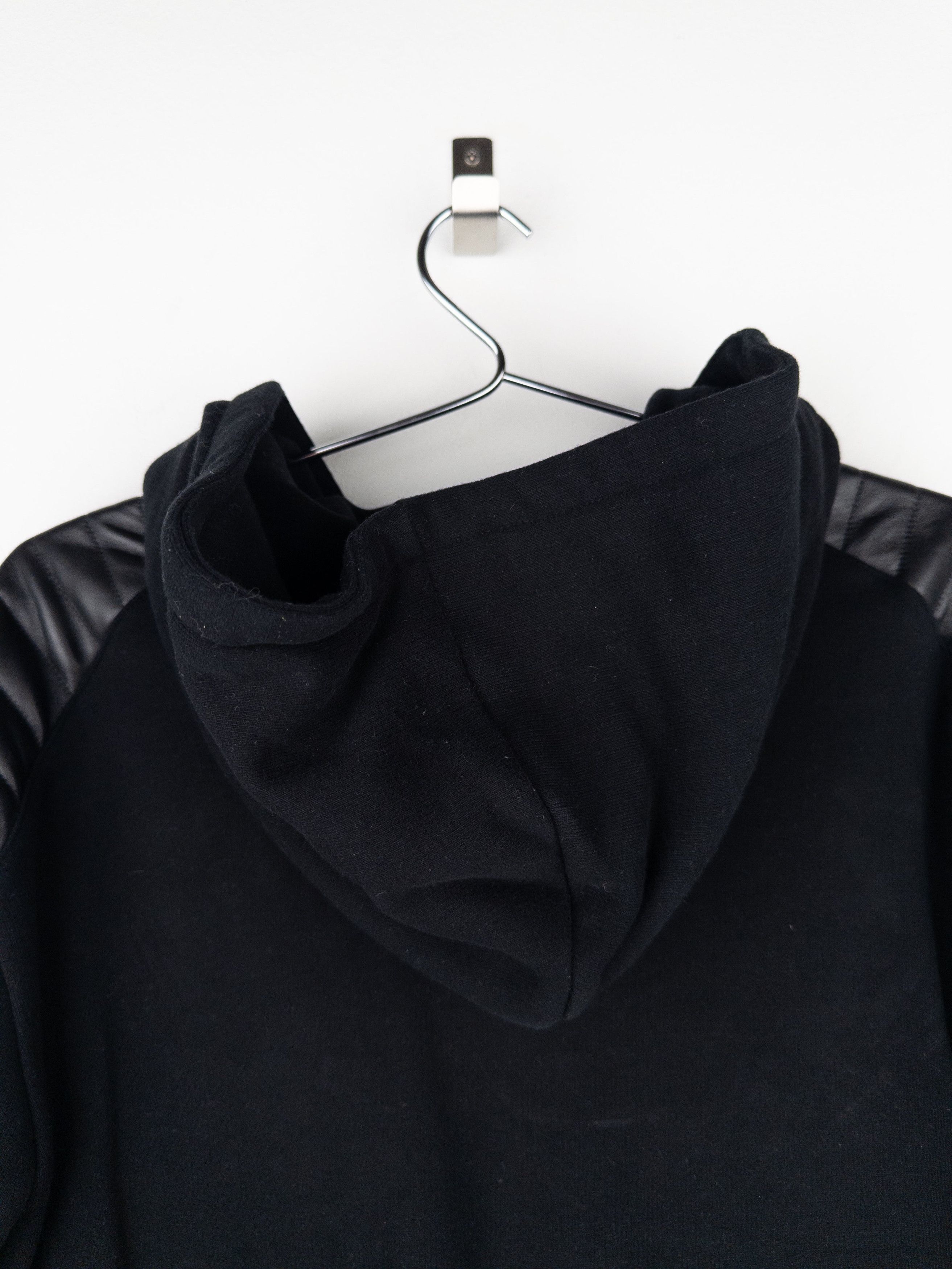Balmain by Olivier Rousteing 2010s Leather Biker Zip-Hoodie Size US XL / EU 56 / 4 - 7 Thumbnail