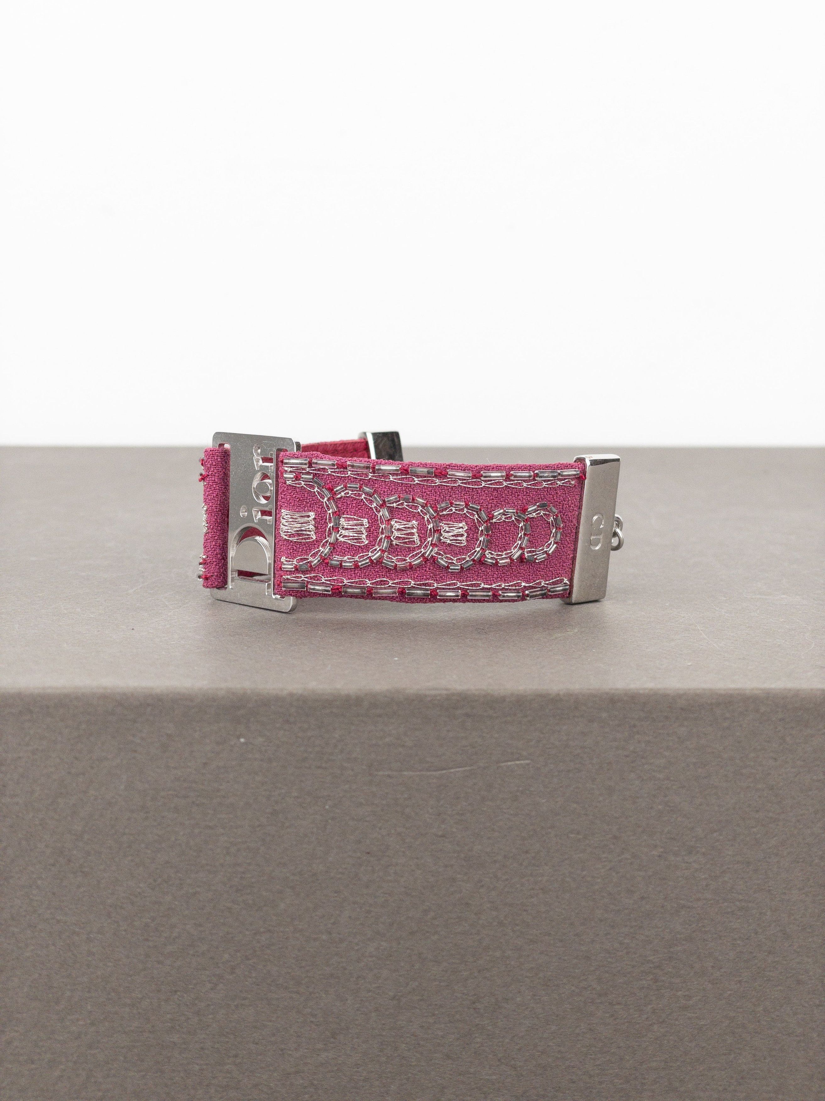 Dior by Galliano 2000s ‘Street Chic’ Buckle Embroidery Bracelet Size ONE SIZE - 2 Thumbnail