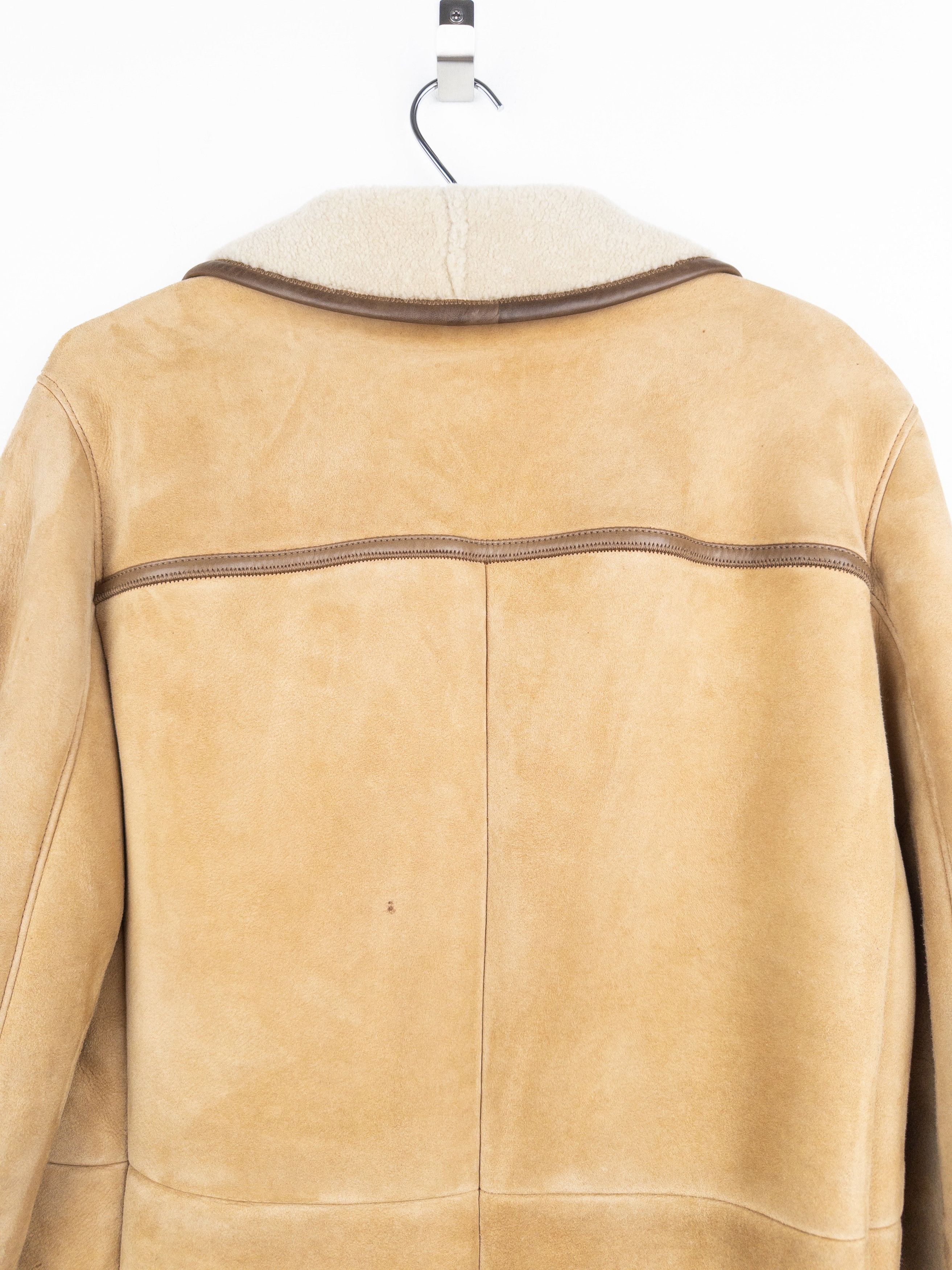 Prada AW05 Double Breasted Shearling Leather Pea Coat Size US XL / EU 56 / 4 - 5 Thumbnail