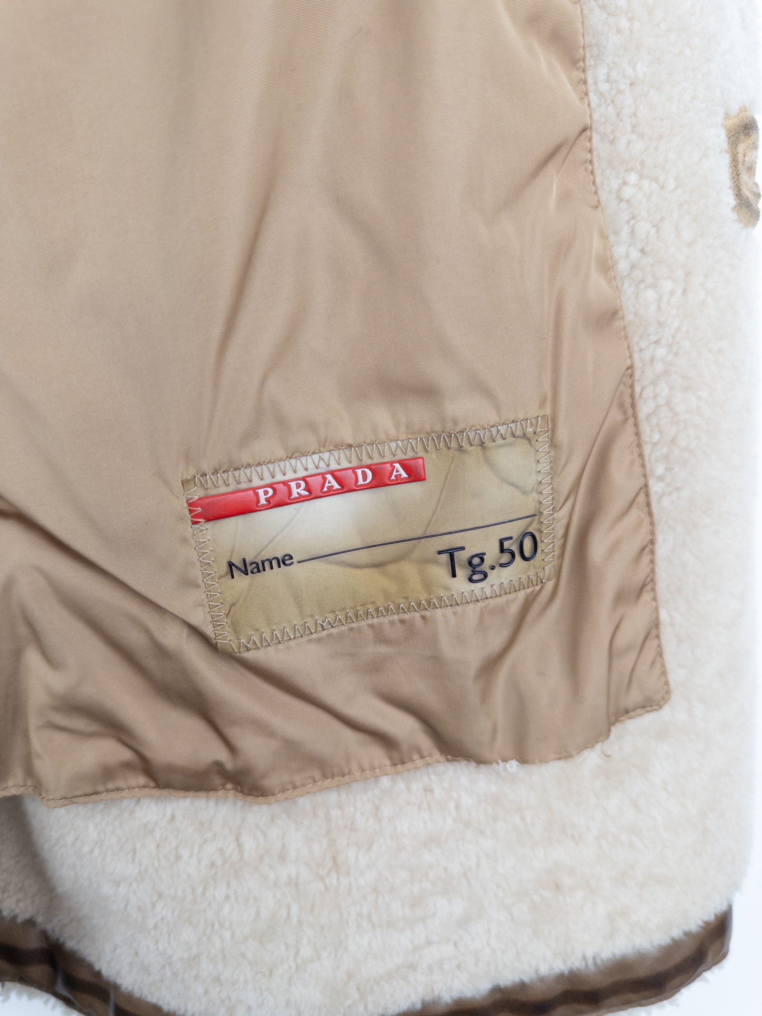 Prada AW05 Double Breasted Shearling Leather Pea Coat Size US XL / EU 56 / 4 - 7 Thumbnail