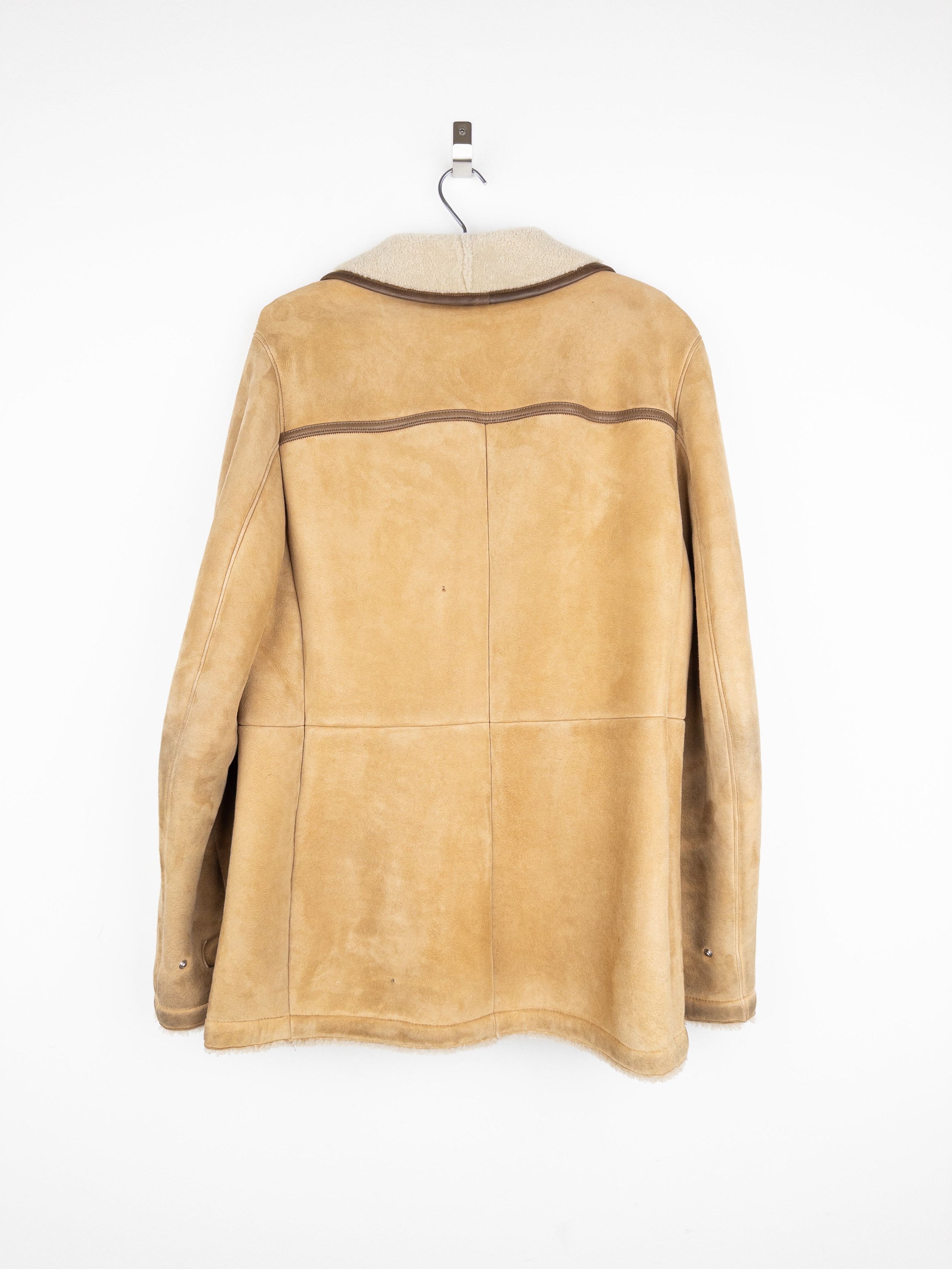 Prada AW05 Double Breasted Shearling Leather Pea Coat Size US XL / EU 56 / 4 - 2 Thumbnail