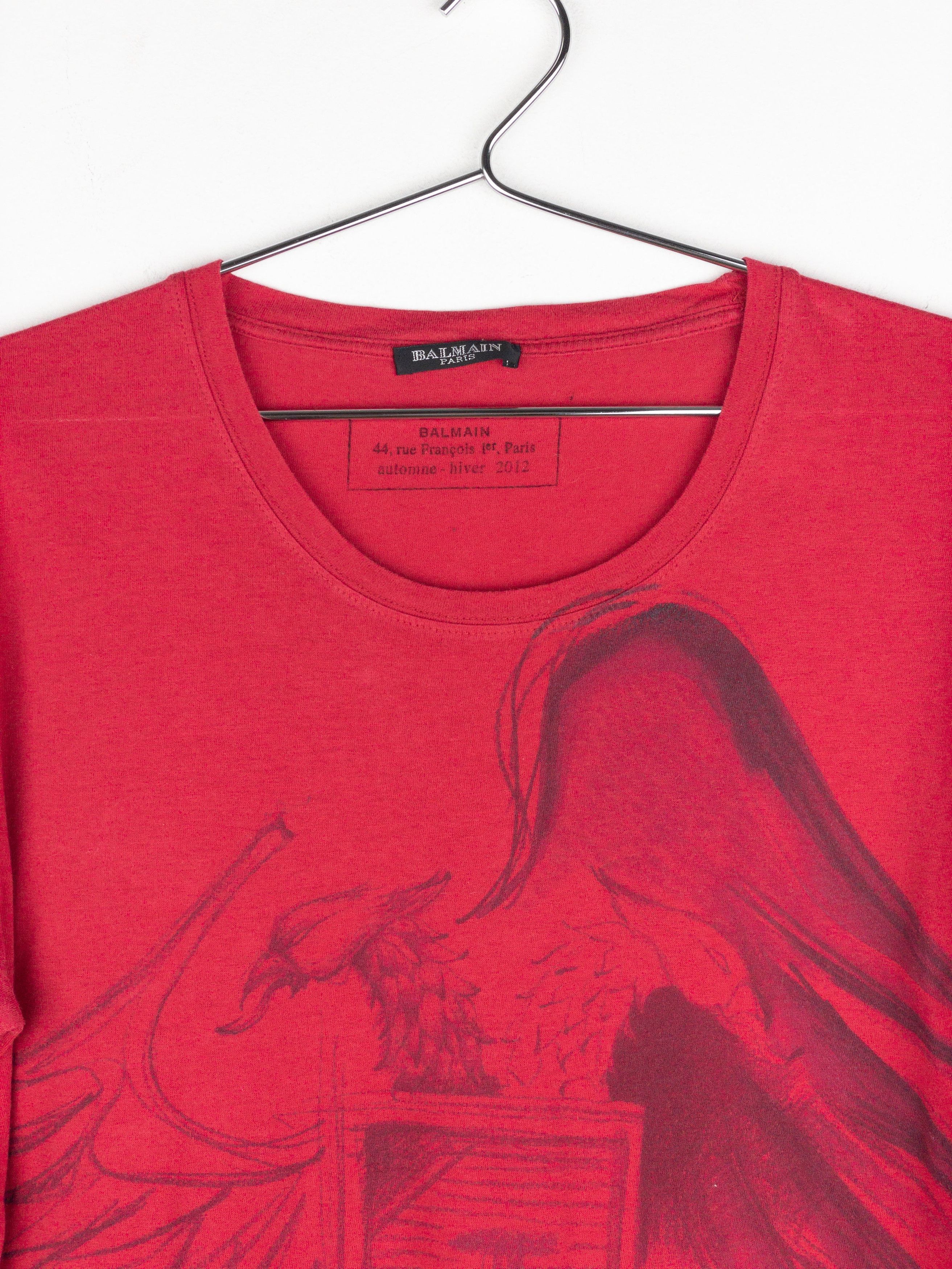 Balmain by Olivier Rousteing AW12 Double-Headed Eagle T-Shirt Size US L / EU 52-54 / 3 - 3 Thumbnail