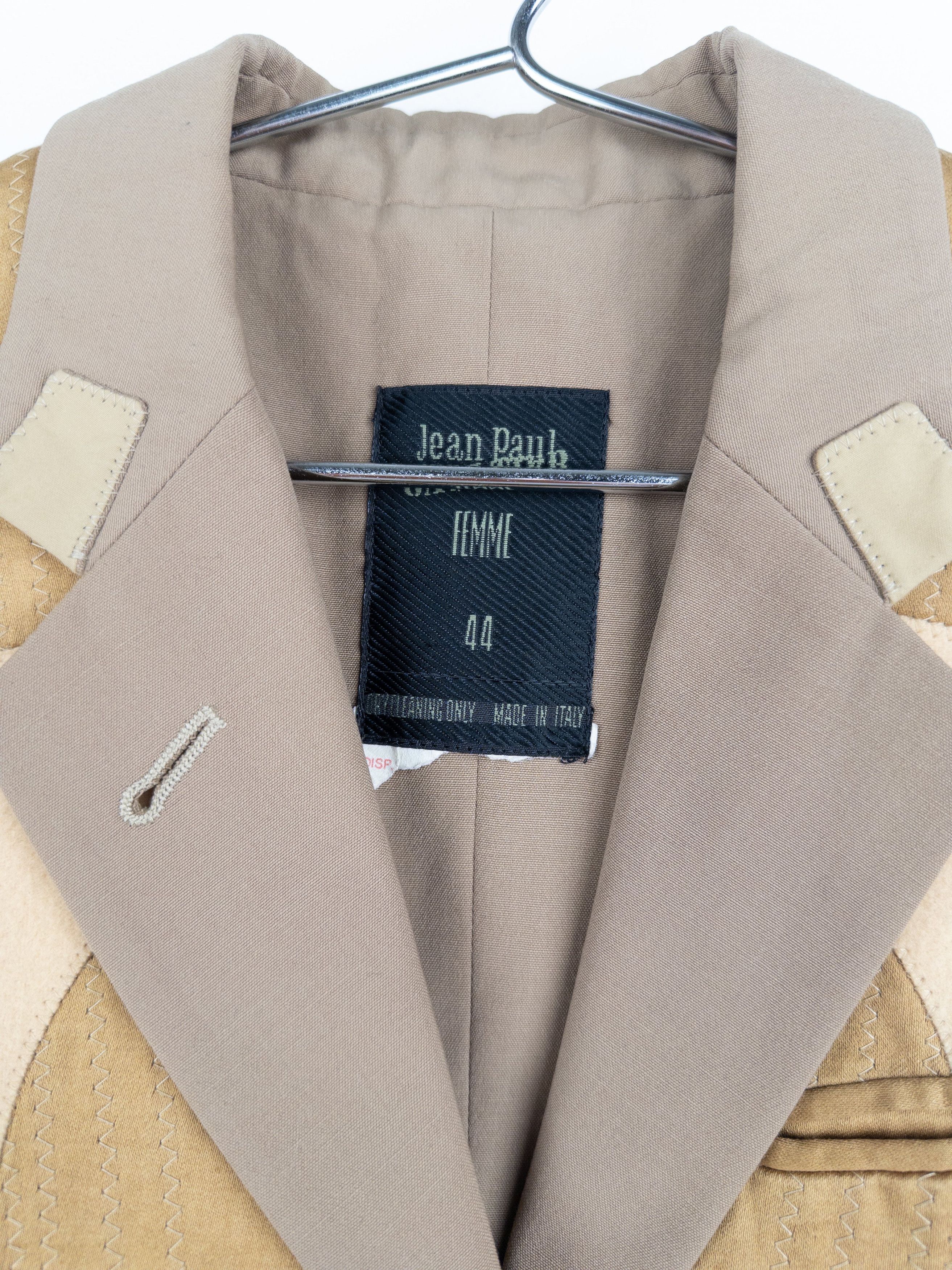 Jean Paul Gaultier AW89 'Inside Out' Hybrid Patchwork Blazer Size L / US 10 / IT 46 - 7 Thumbnail
