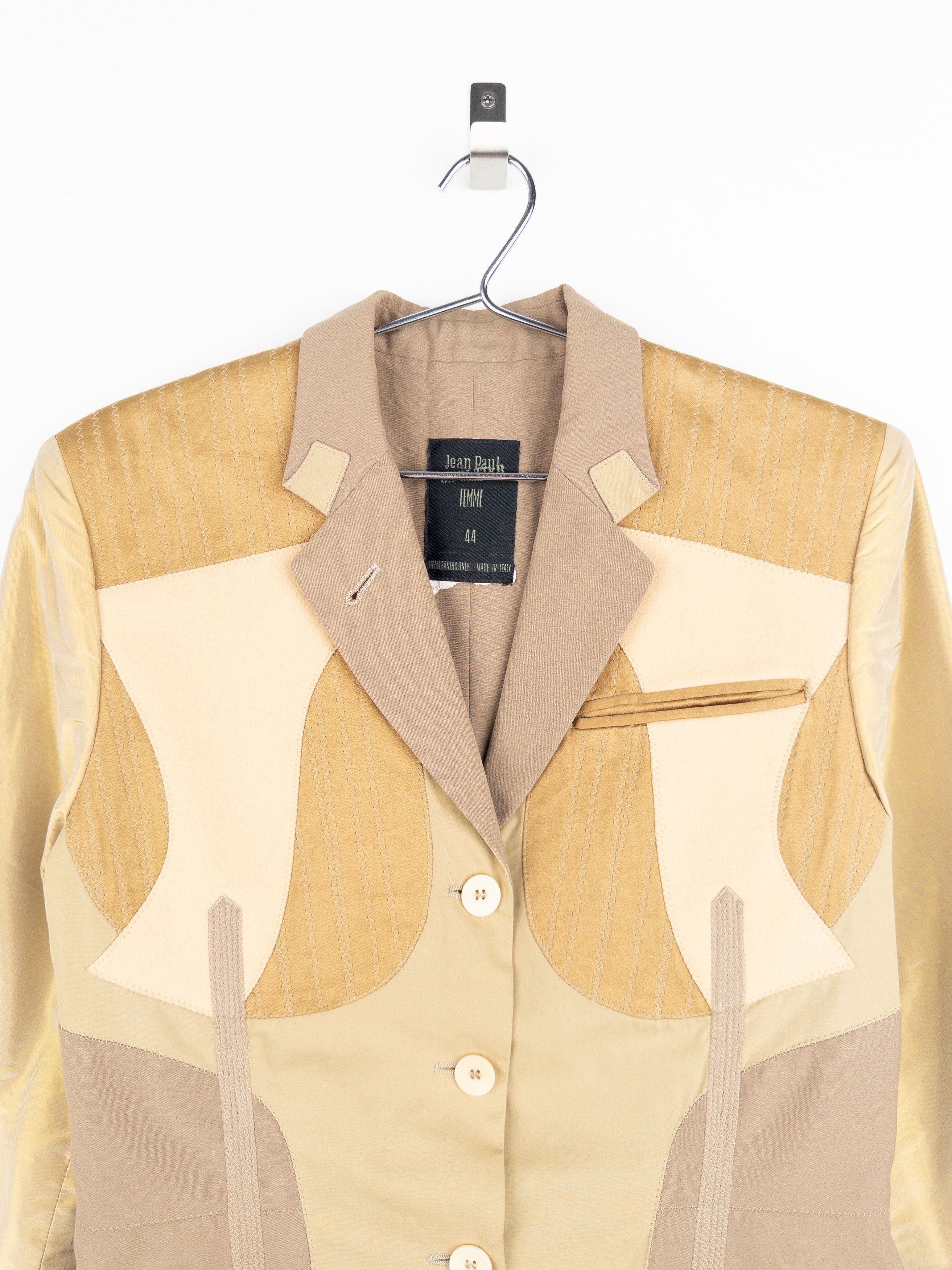 Jean Paul Gaultier AW89 'Inside Out' Hybrid Patchwork Blazer Size L / US 10 / IT 46 - 3 Thumbnail