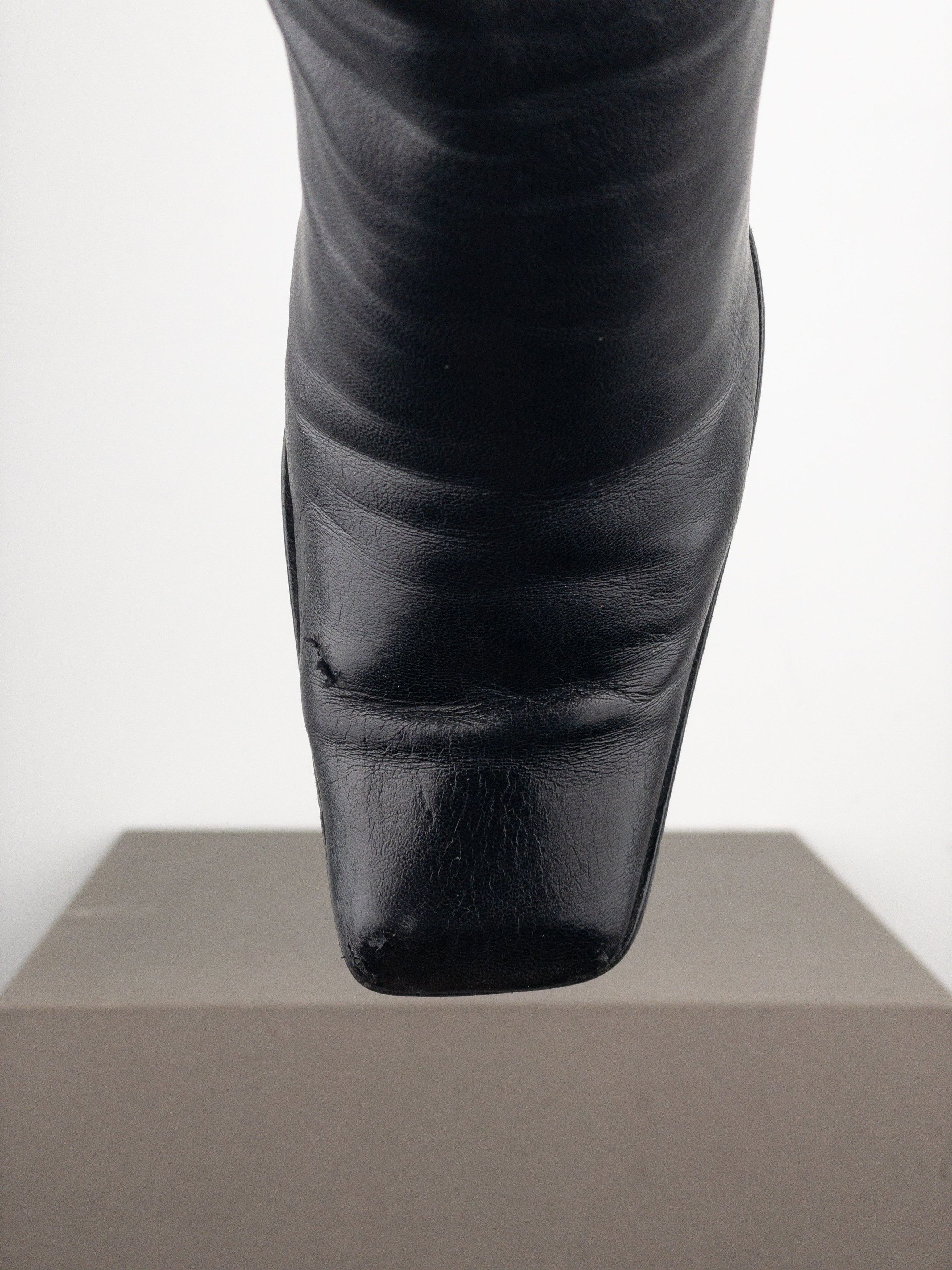 Prada AW99 Square-Toe Sculptural Ankle Heel Boots Size US 9 / IT 39 - 7 Thumbnail