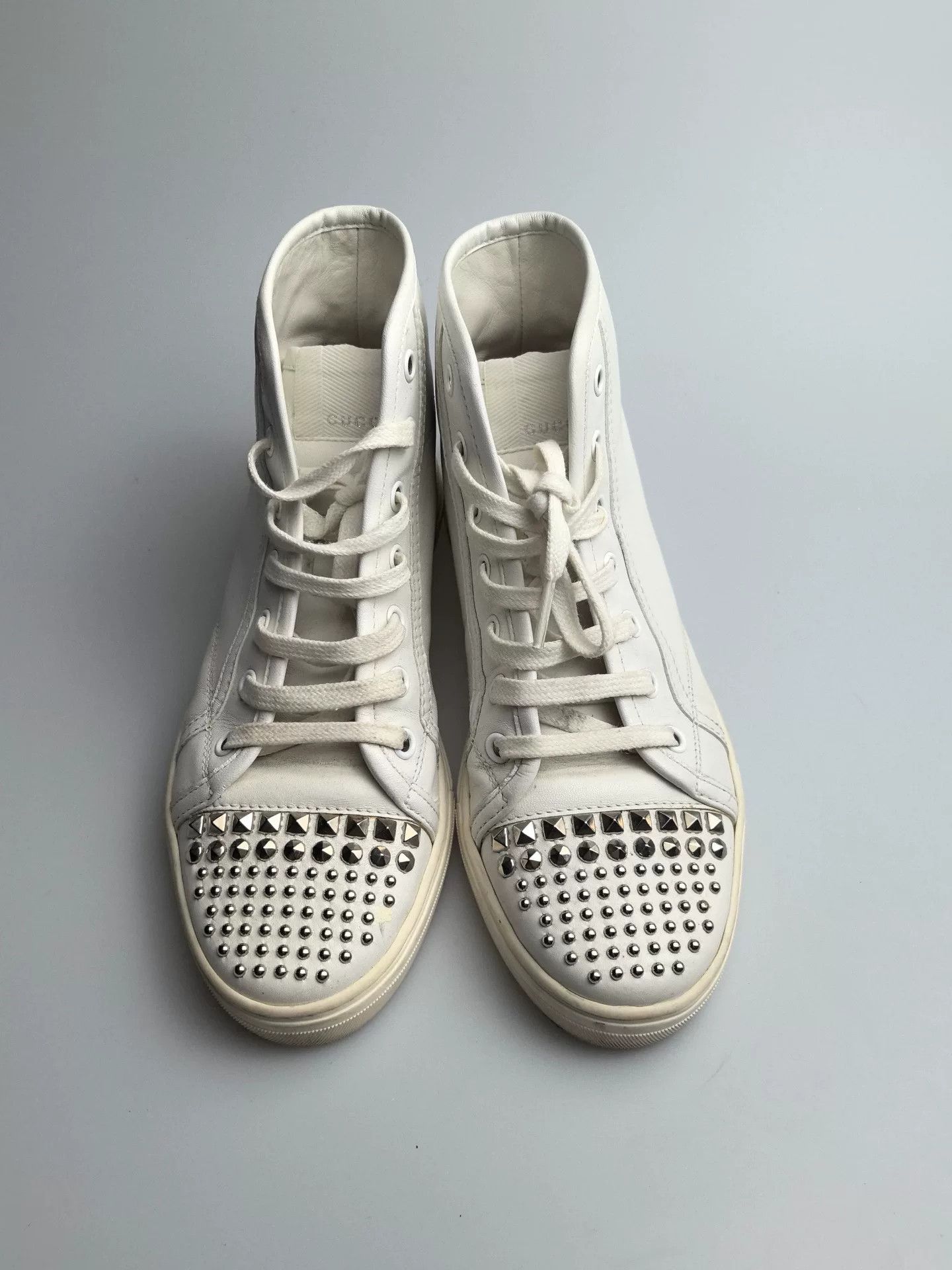Gucci Gucci White Hitop Sneakers us_5 Women Size US 5 / IT 35 - 2 Thumbnail