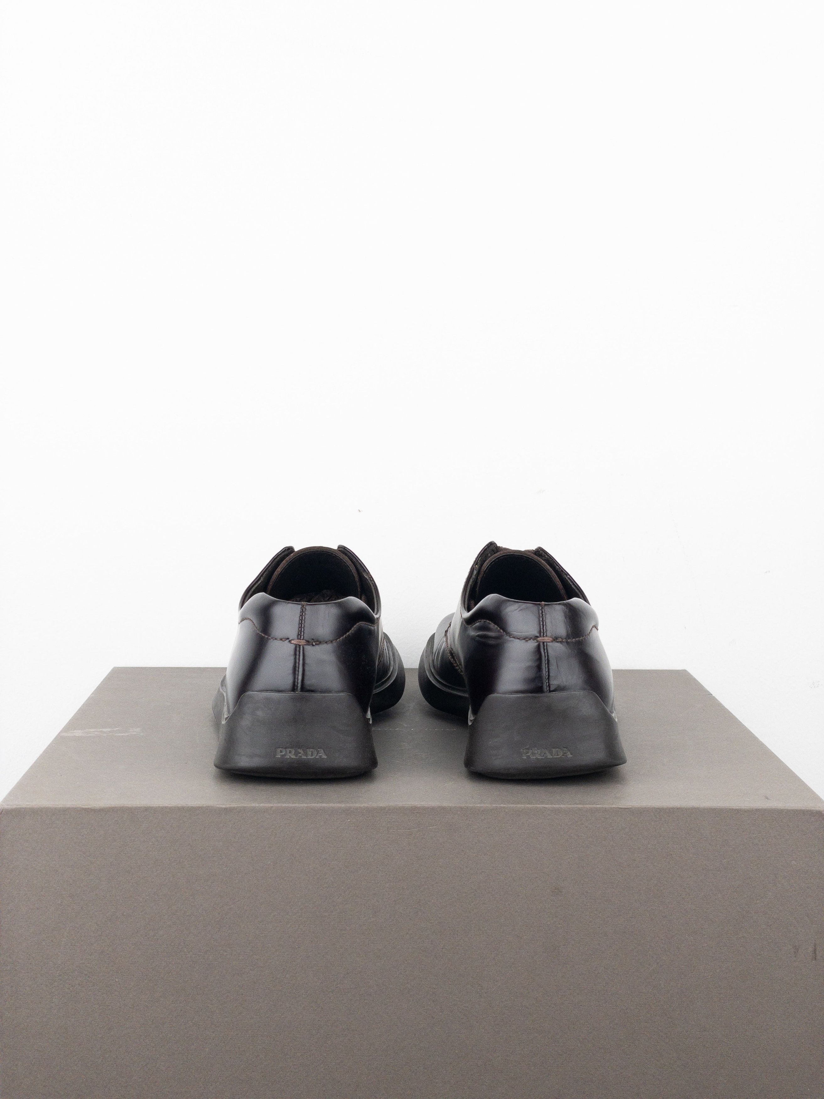 Prada AW99 Square Toe Creeper Derby Shoes Size US 7 / EU 40 - 6 Thumbnail