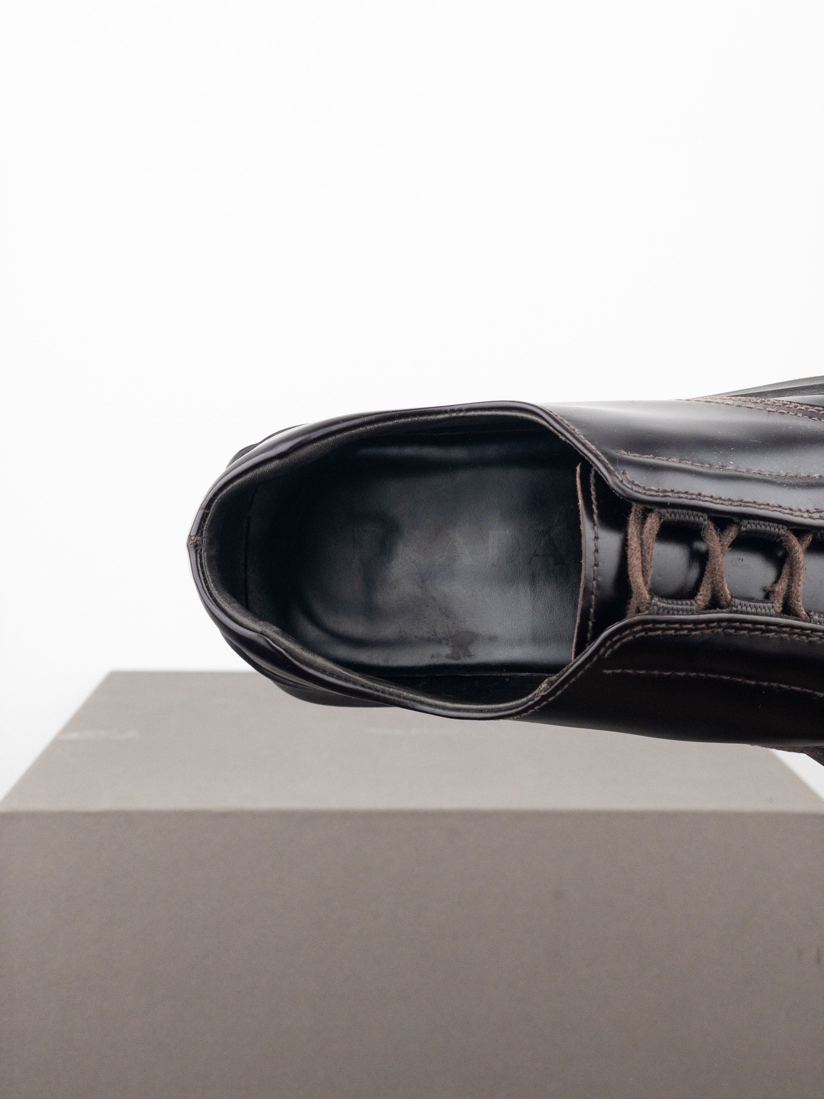 Prada AW99 Square Toe Creeper Derby Shoes Size US 7 / EU 40 - 8 Thumbnail