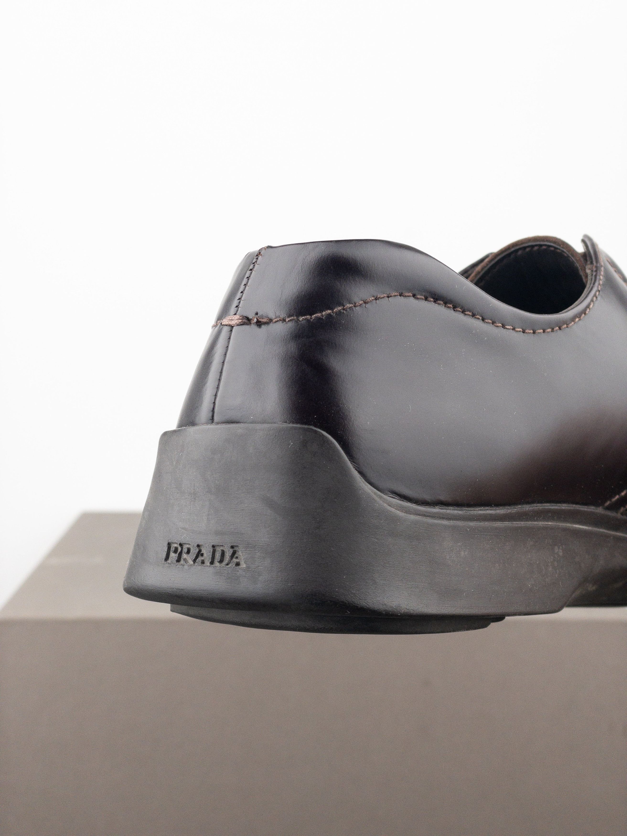 Prada AW99 Square Toe Creeper Derby Shoes Size US 7 / EU 40 - 9 Thumbnail