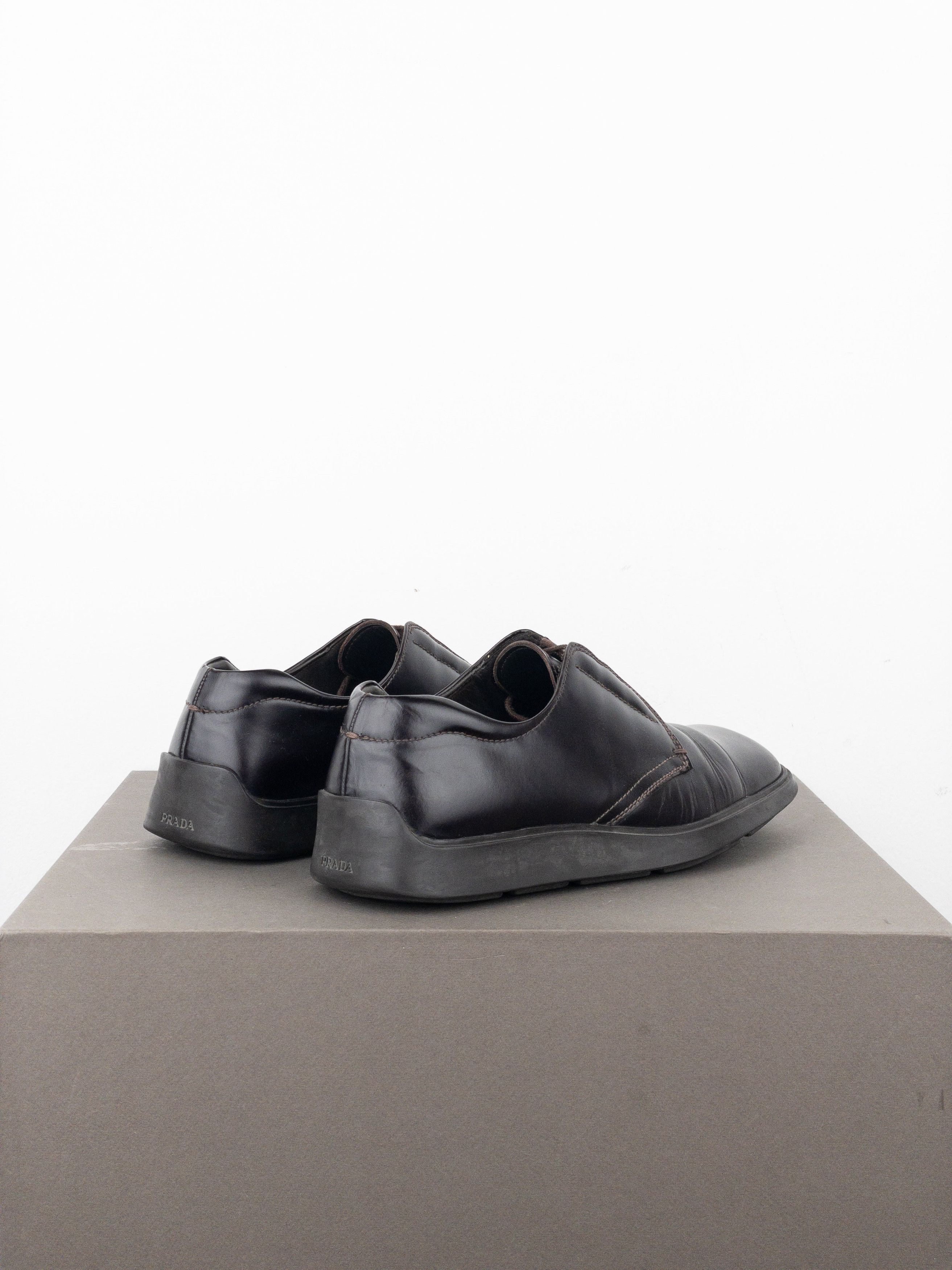 Prada AW99 Square Toe Creeper Derby Shoes Size US 7 / EU 40 - 2 Thumbnail
