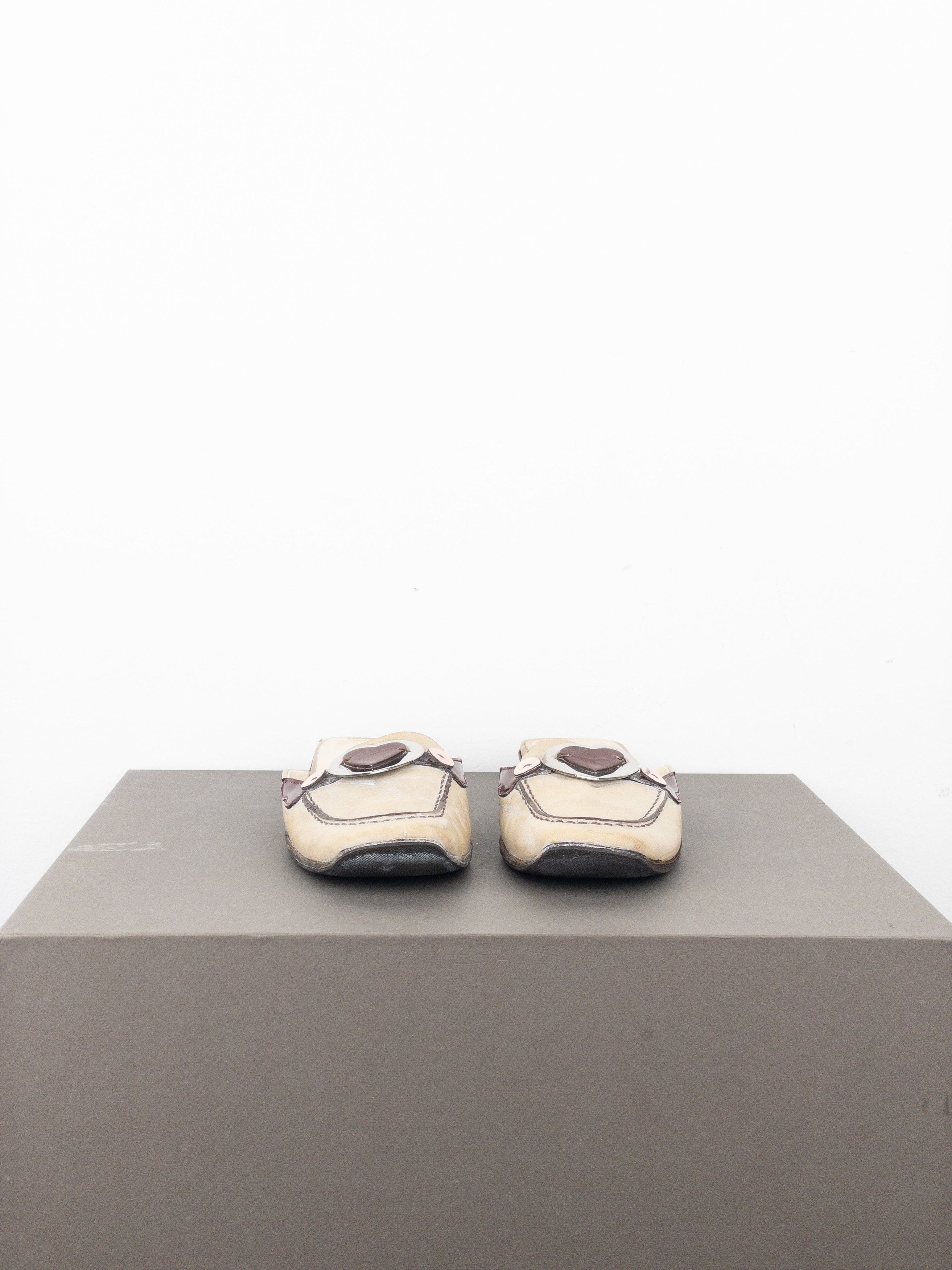 Prada SS00 Square Toe Metal Heart Mules Size US 7 / IT 37 - 5 Thumbnail