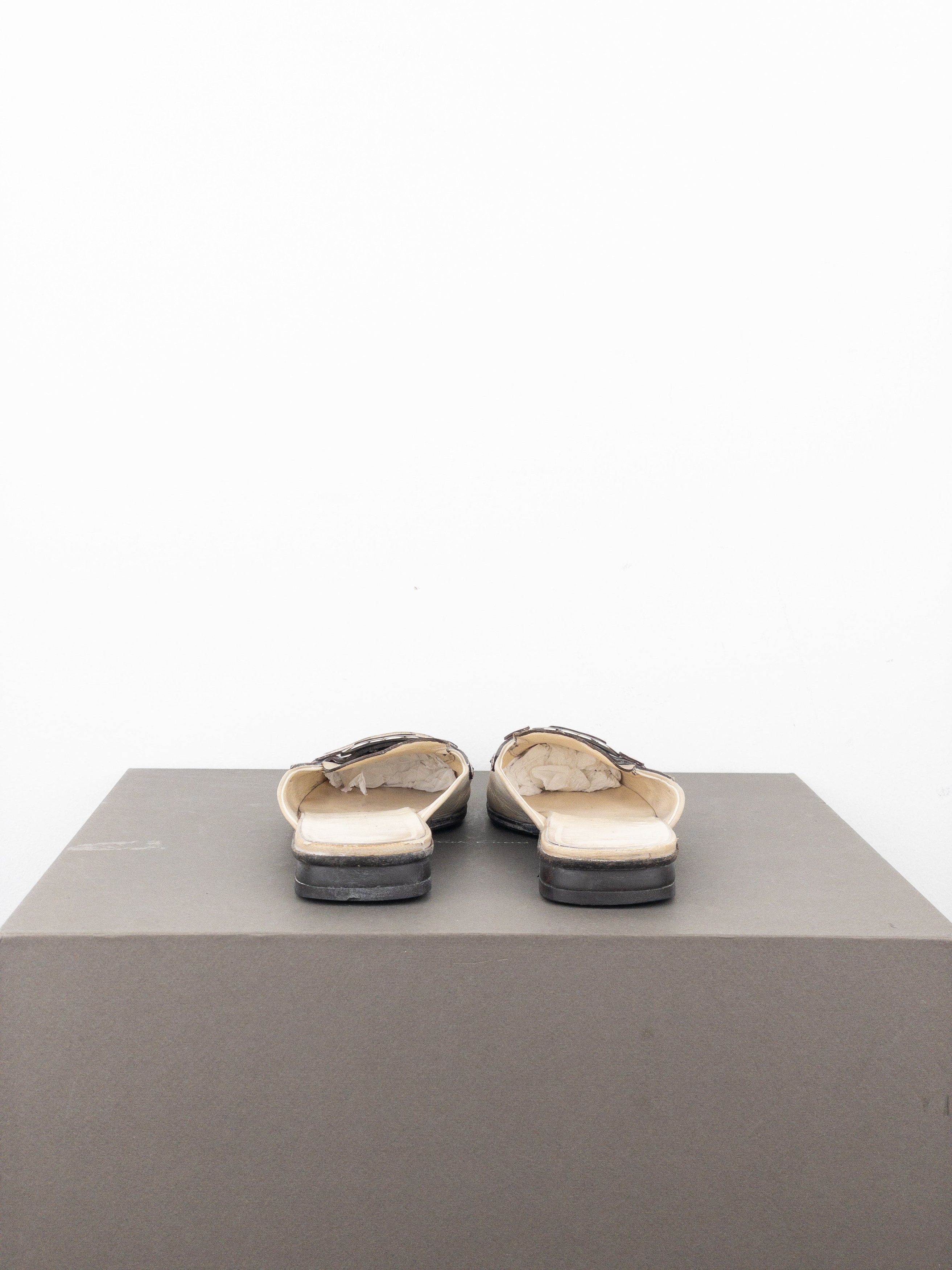 Prada SS00 Square Toe Metal Heart Mules Size US 7 / IT 37 - 6 Thumbnail